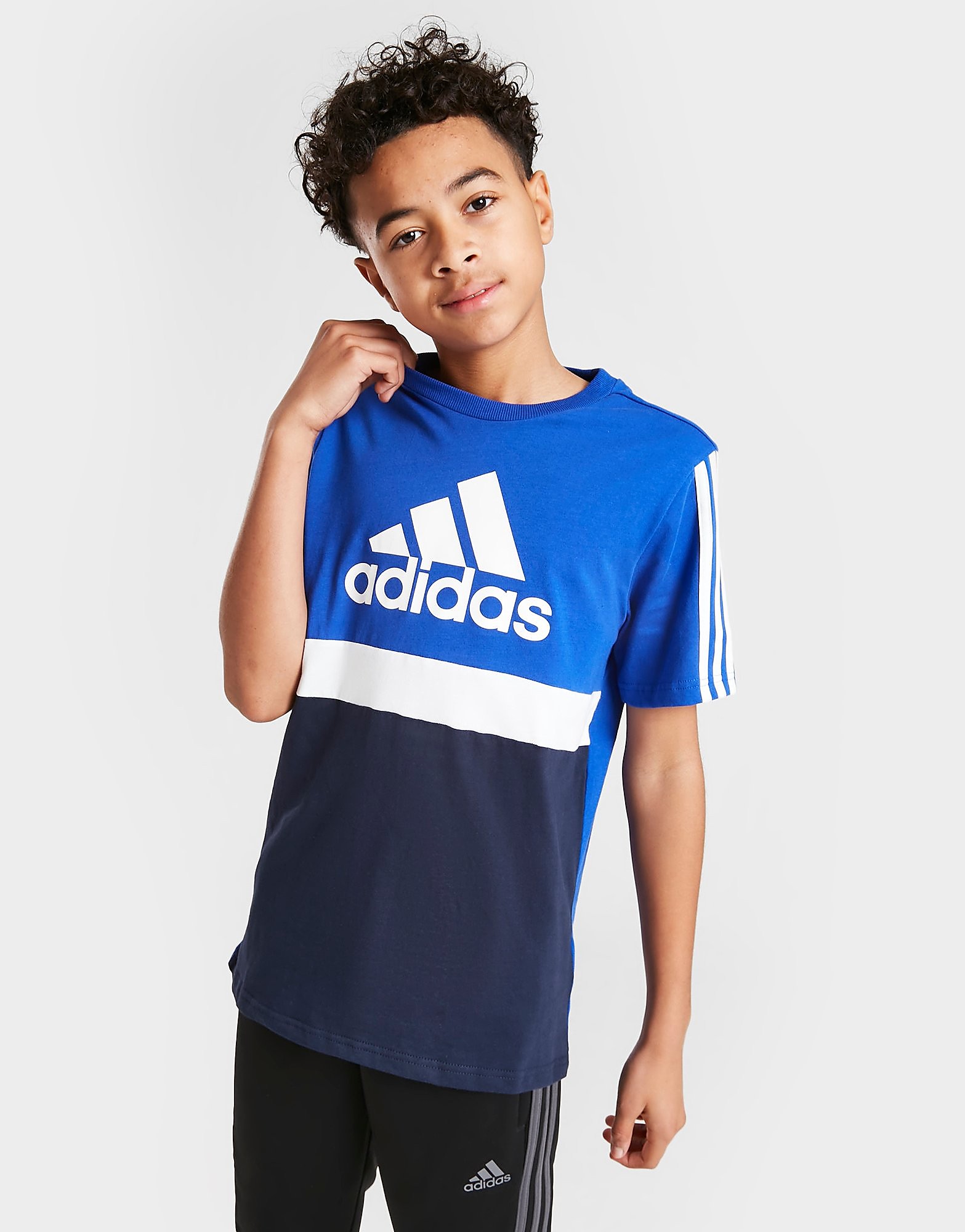 

adidas Badge of Sport Colour Block T-Shirt Junior - Blue - Kids, Blue