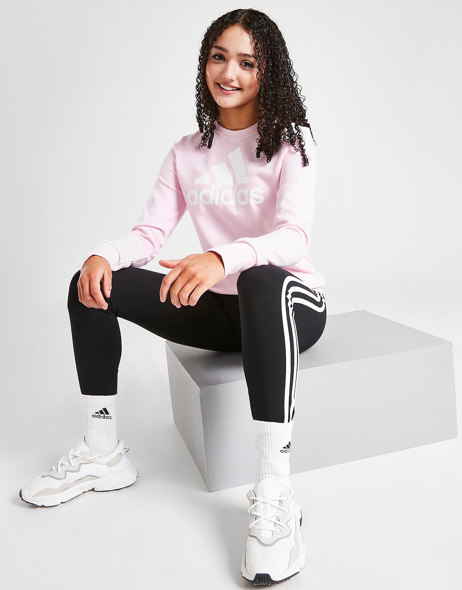 

adidas Girls' Badge Of Sport Crew Sweatshirt Junior - Pink - Kids, Pink