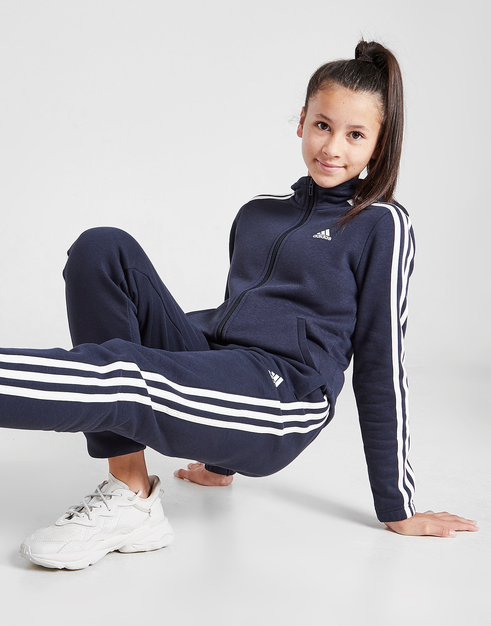 

adidas Girls' Badge of Sport Full Zip Hoodie Junior - Navy - Kids, Navy