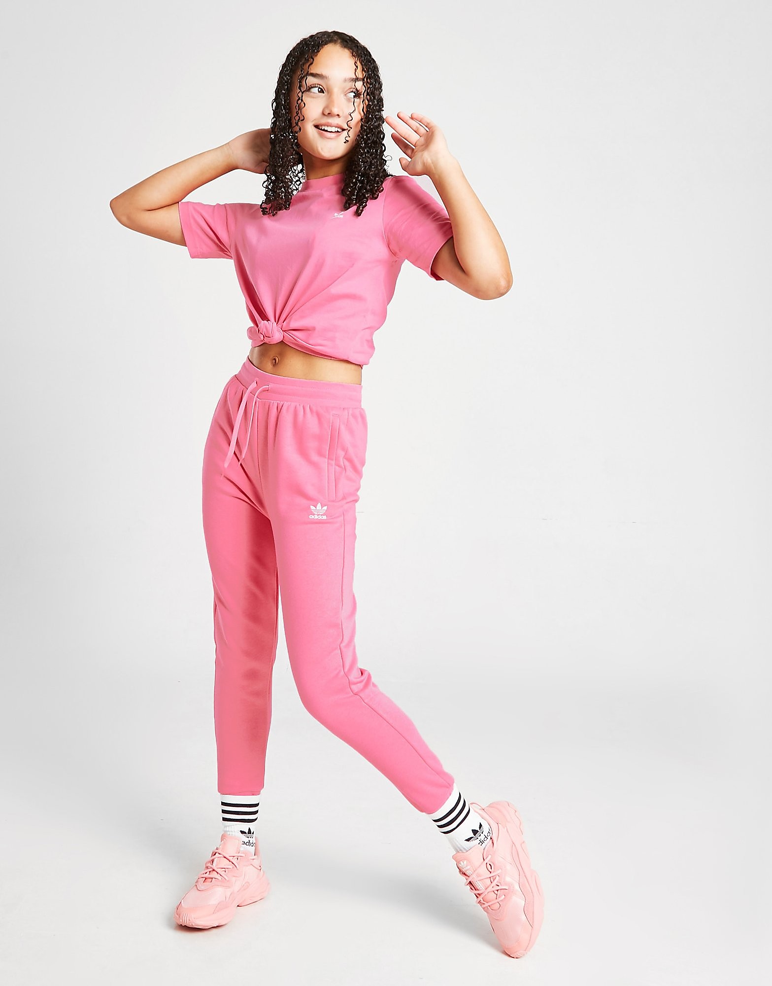 

adidas Originals Girls' Essential Trefoil Joggers Junior - Rose Tone / White - Kids, Rose Tone / White