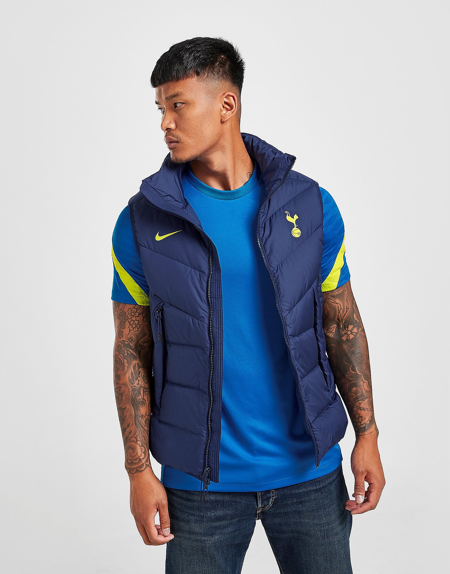 Nike Tottenham Hotspur FC Down-Fill Vest - Binary Blue/Venom Green - Mens, Binary Blue/Venom Green