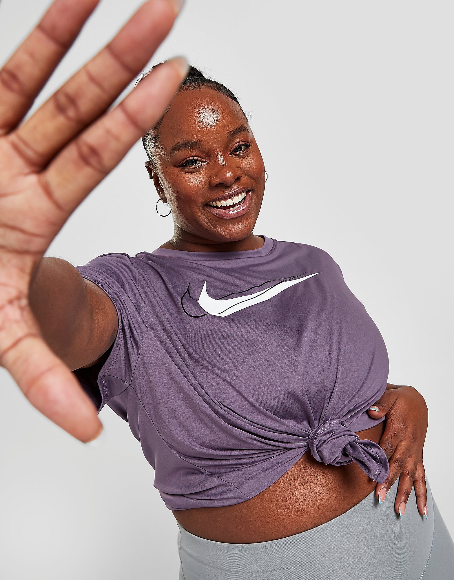 

Nike Plus Size Double Swoosh Running T-Shirt - Amethyst Smoke/White - Womens, Amethyst Smoke/White