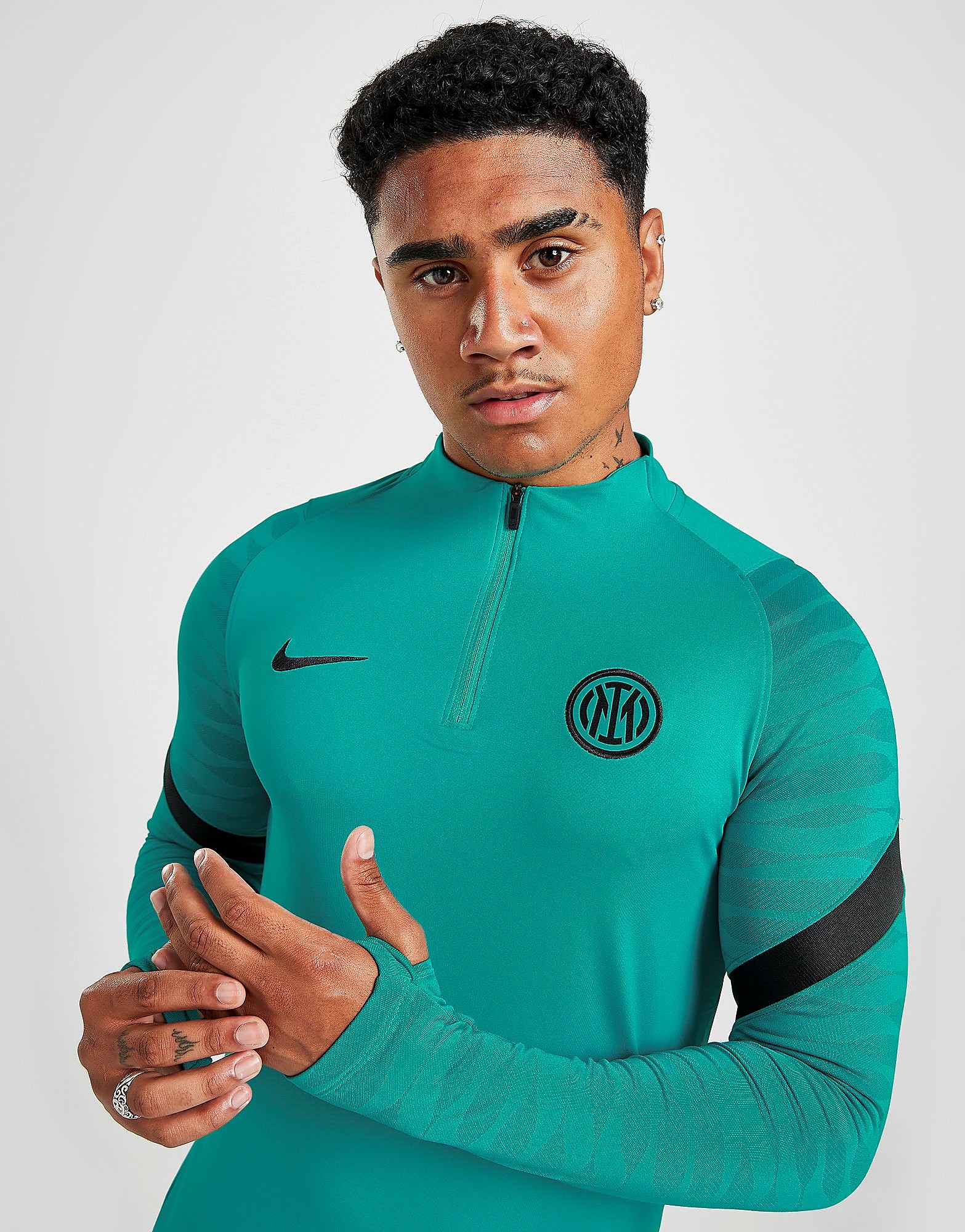 Nike Inter Milan Strike Drill Top - Turbo Green/Black/Black - Mens, Turbo Green/Black/Black