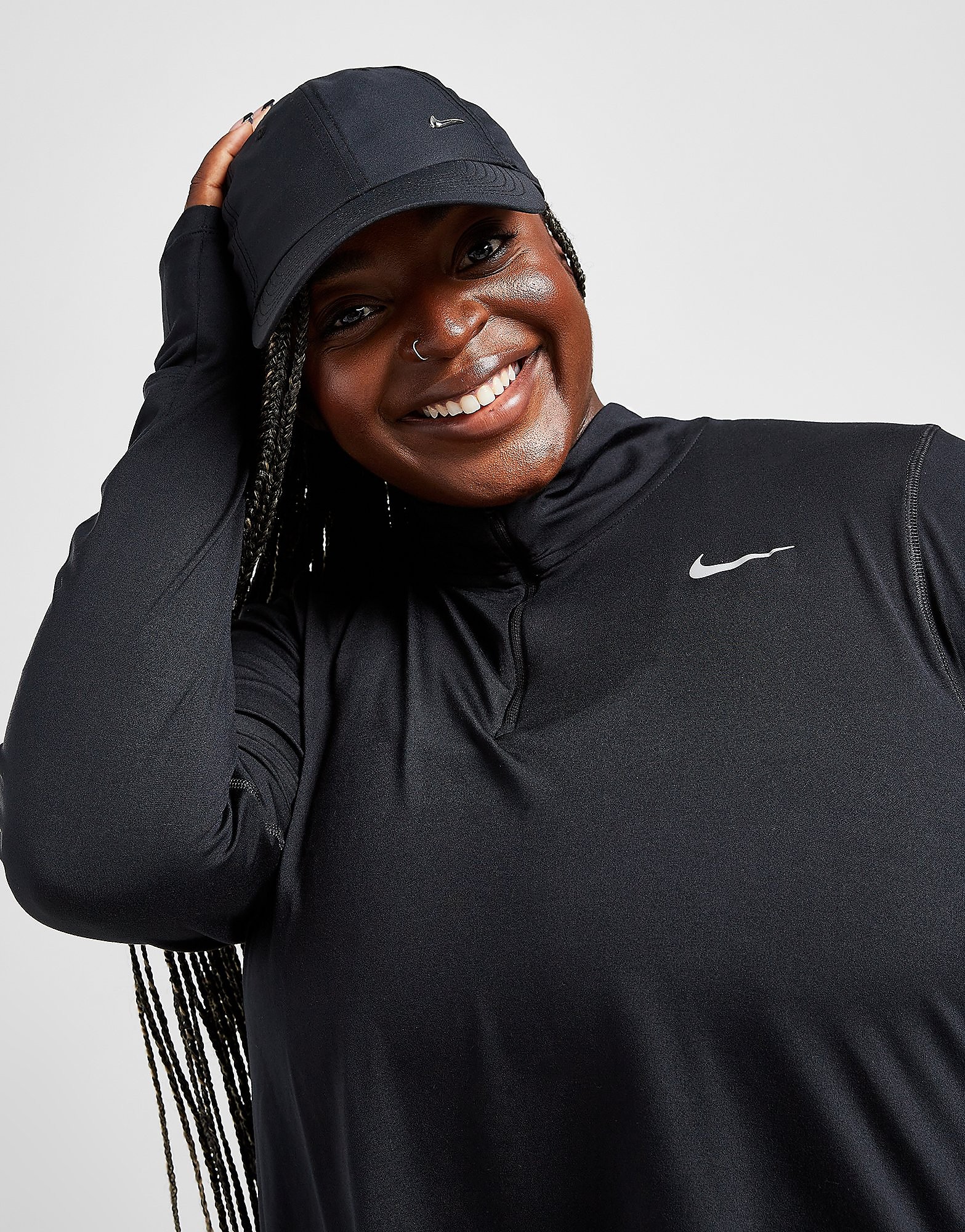 

Nike Element Plus Size 1/4 Zip Track Top - Black - Womens, Black