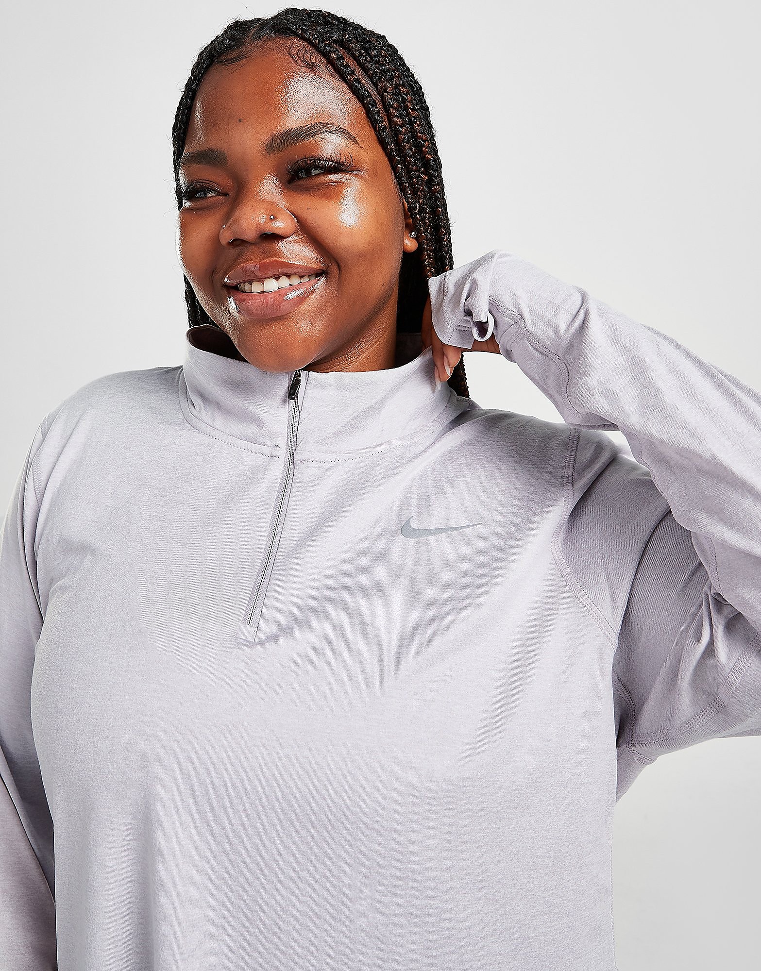 

Nike Element Plus Size 1/4 Zip Track Top - Silver Lilac/Venice/Heather - Womens, Silver Lilac/Venice/Heather