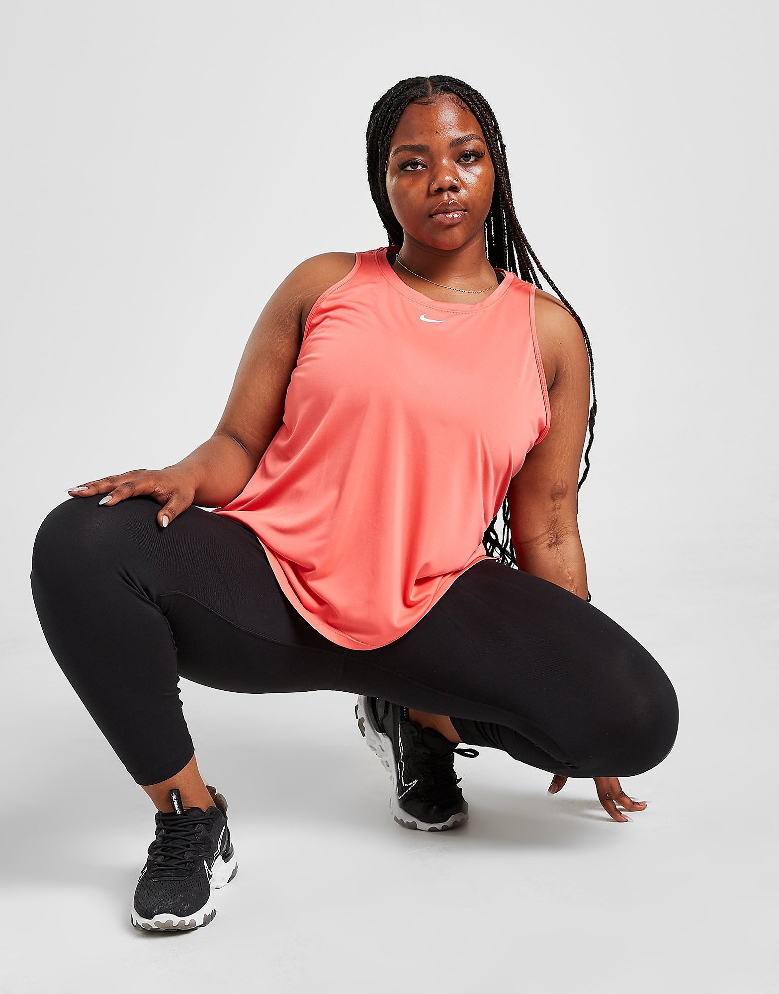 

Nike Training One Plus Size Core Tank Top - Magic Ember/White - Womens, Magic Ember/White