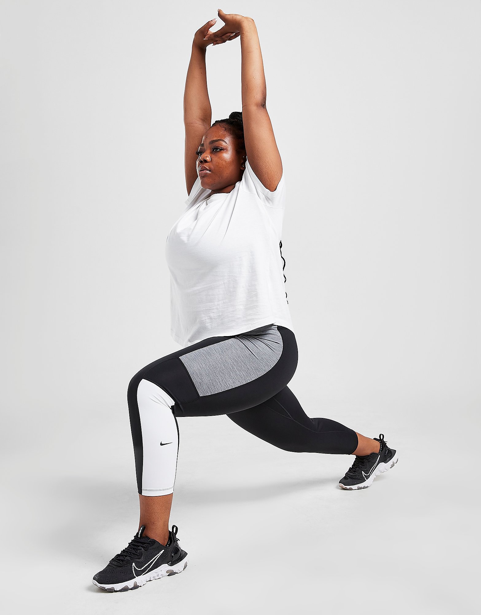 

Nike Training One Plus Size Colour Block Tights - Black - Womens, Black