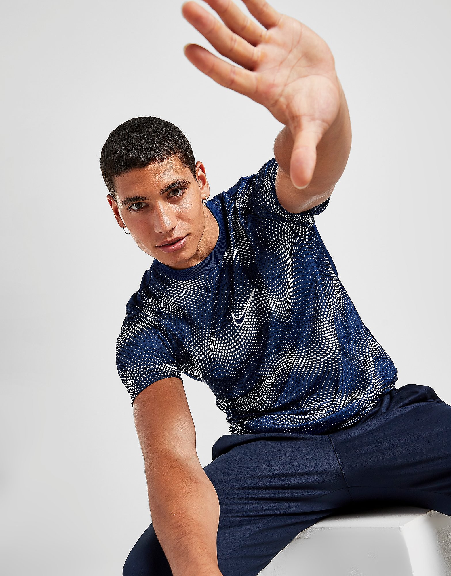 

Nike Academy All Over Print T-Shirt - White/Blue Void/White - Mens, White/Blue Void/White