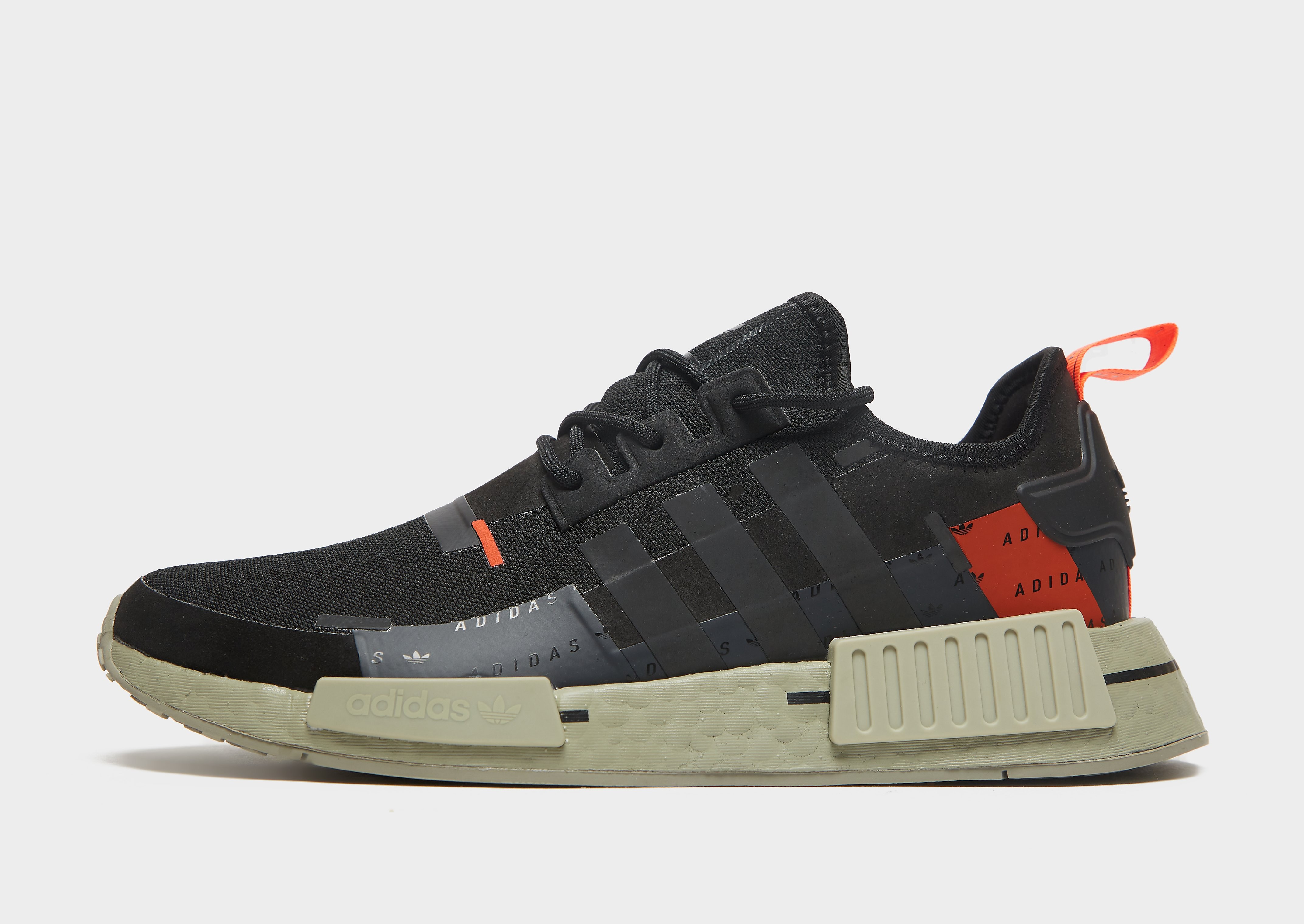 

adidas Originals NMD_R1 - Core Black / Core Black / Solar Red - Womens, Core Black / Core Black / Solar Red