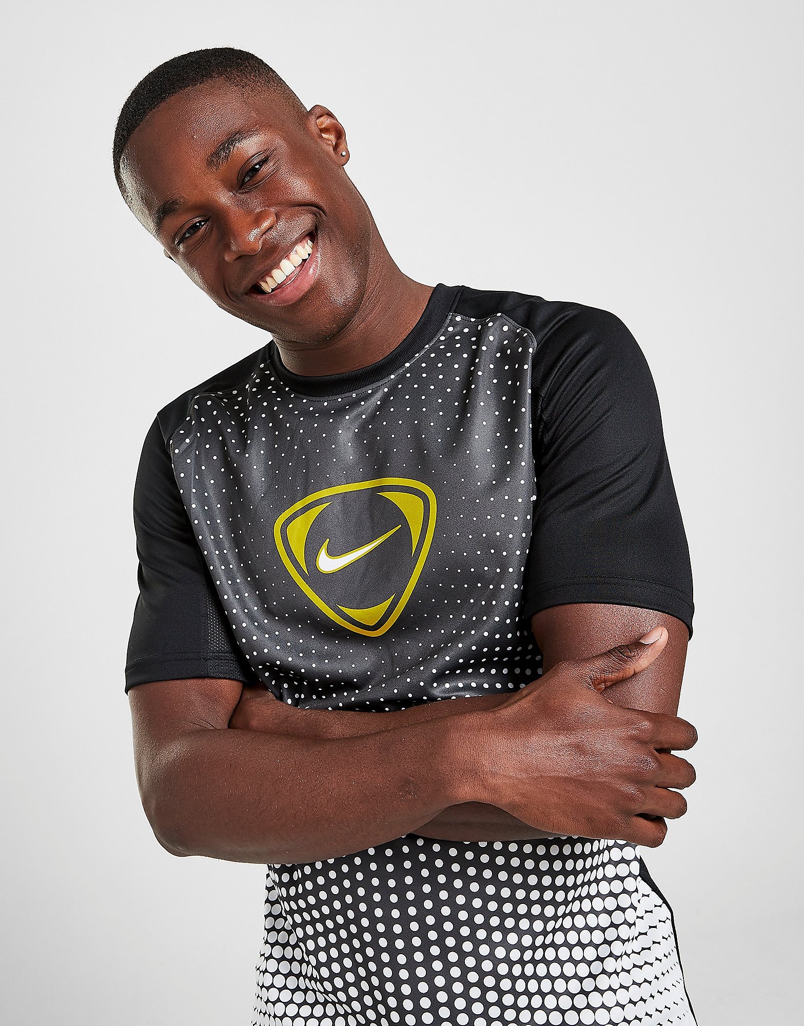 

Nike Academy Shield T-Shirt - Black/White/White - Mens, Black/White/White