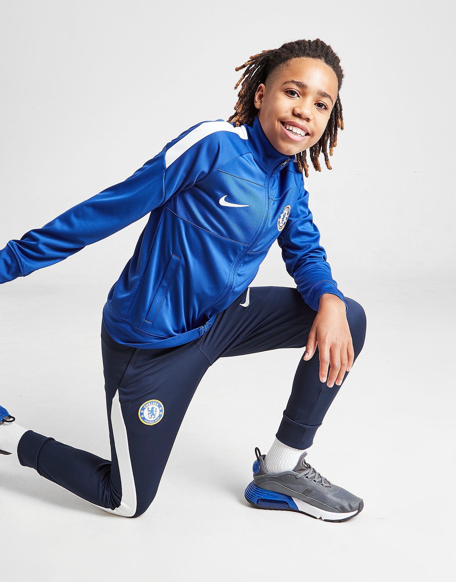 Nike Chelsea FC Academy Tracksuit Junior - Rush Blue/Obsidian/White - Kids, Rush Blue/Obsidian/White
