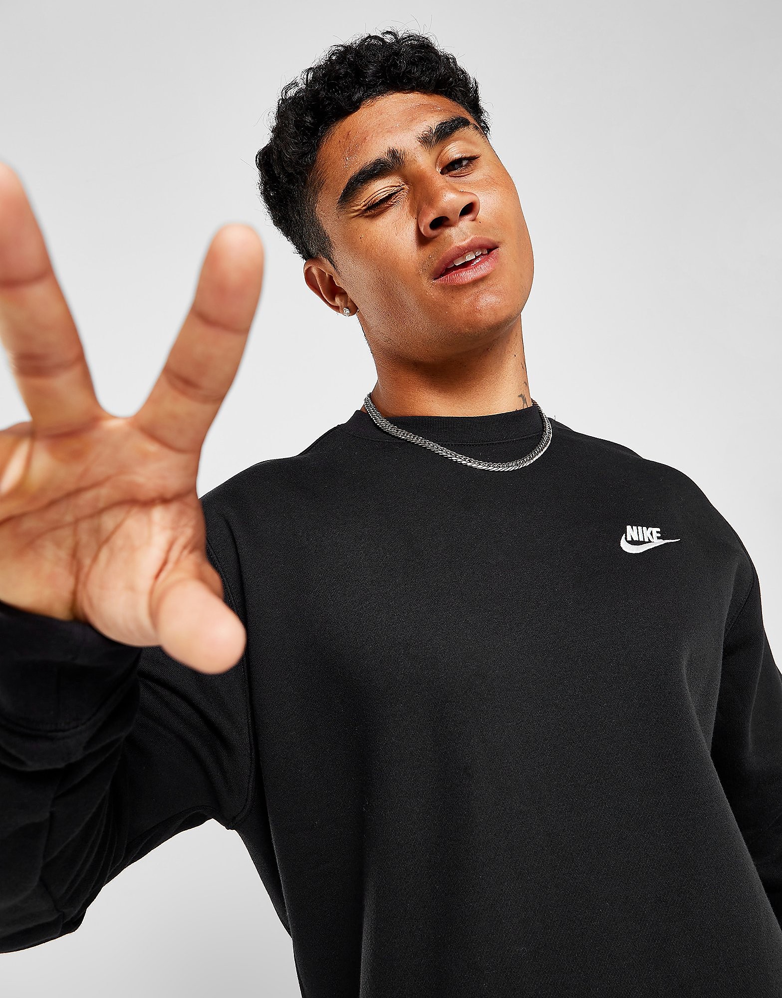 

Nike Club Crew Sweatshirt - Only at JD - Black/Iron Grey/White - Mens, Black/Iron Grey/White