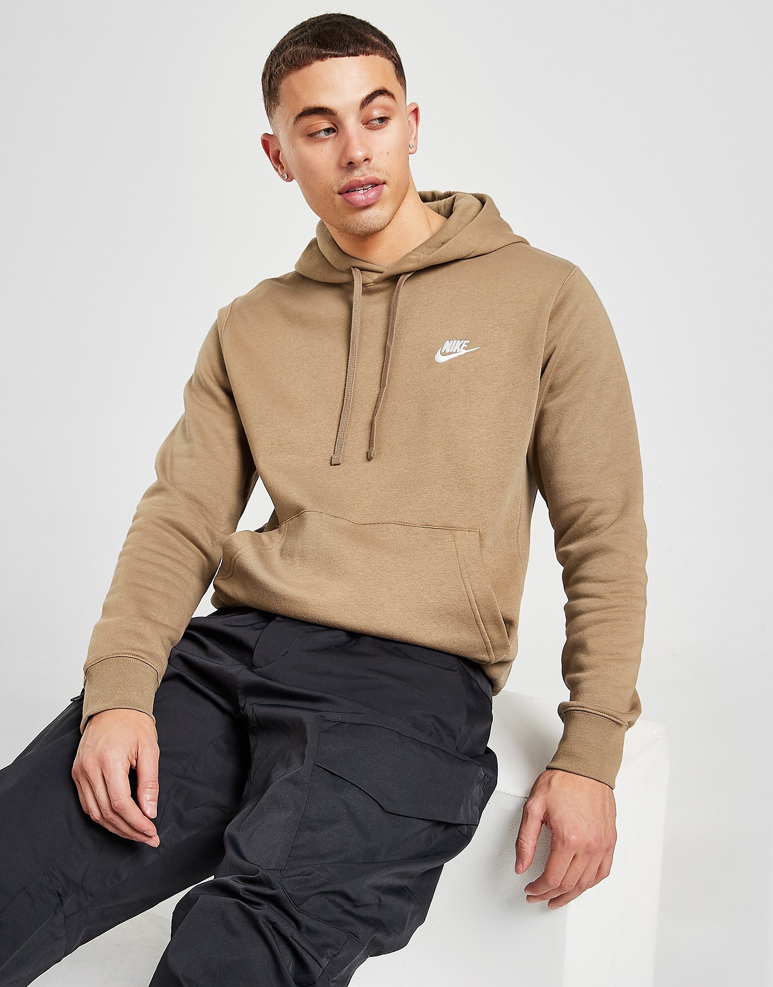 

Nike Sportswear Club Fleece Pullover Hoodie - Dark Driftwood/Dark Driftwood/White - Mens, Dark Driftwood/Dark Driftwood/White