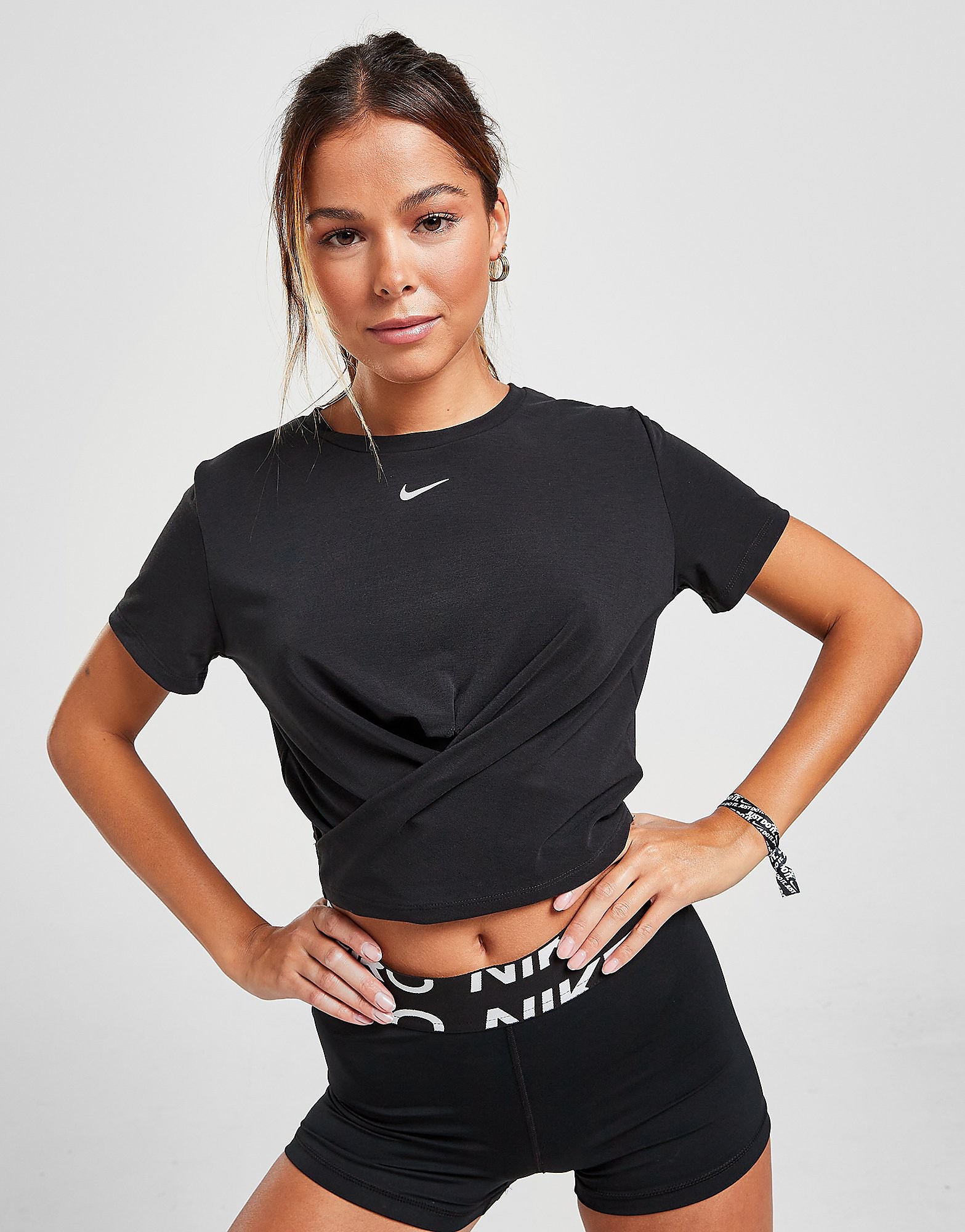 

Nike Training One Luxe Twist Short Sleeve Top - Black - Womens, Black