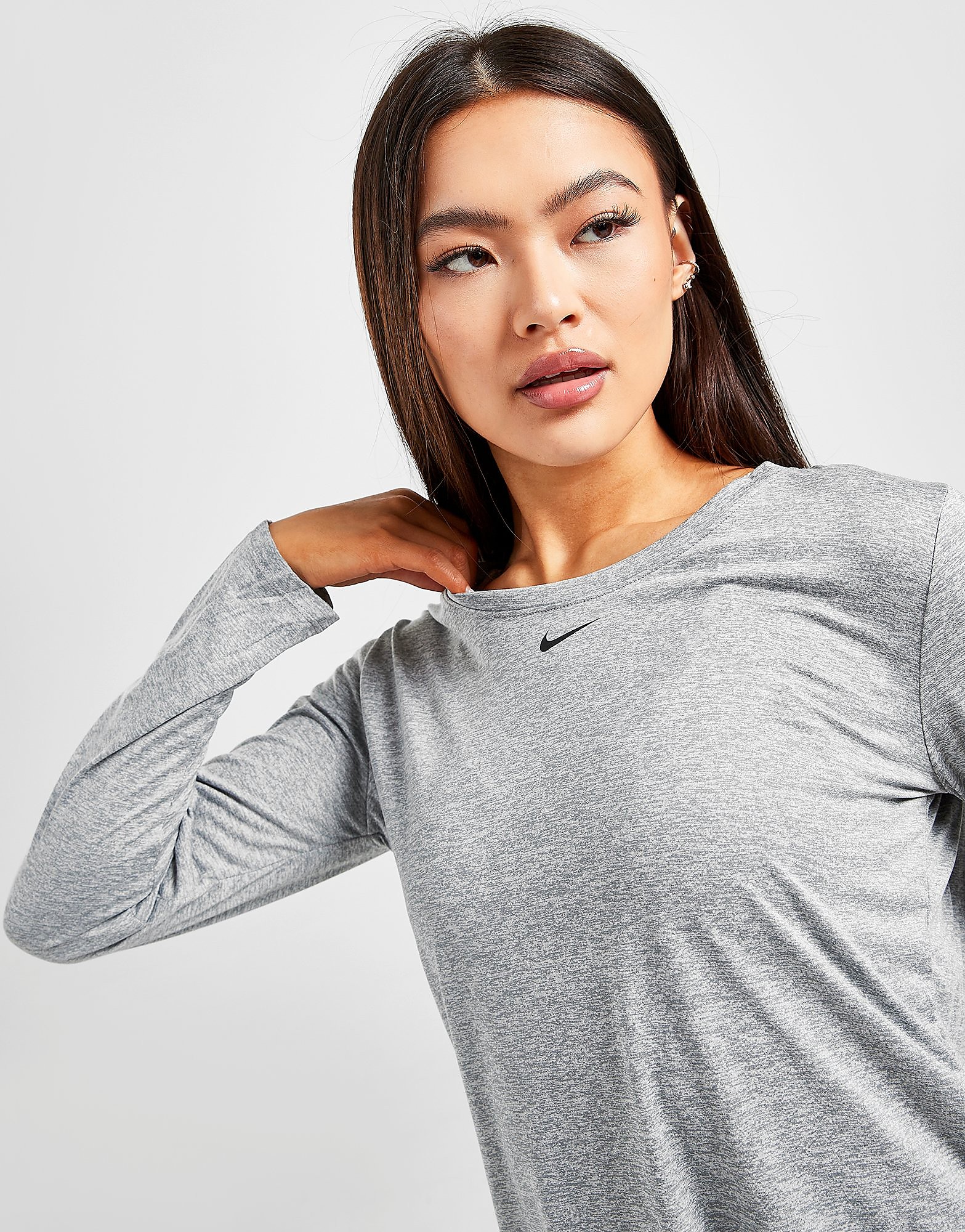 

Nike Training One Long Sleeve Top - Particle Grey/Heather/Black - Womens, Particle Grey/Heather/Black