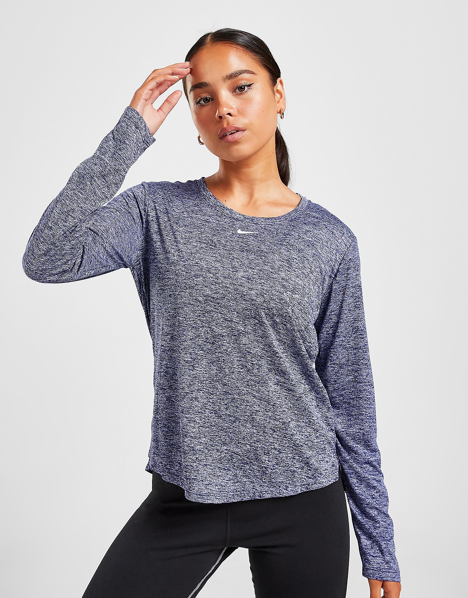 

Nike Training One Long Sleeve Top - Midnight Navy/Heather/White - Womens, Midnight Navy/Heather/White