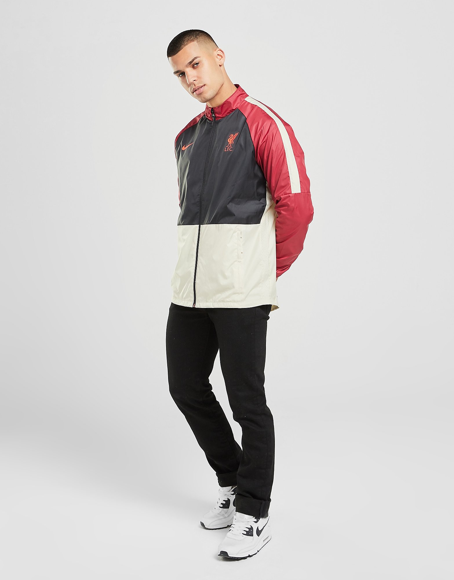 Nike Liverpool FC Repel Academy AWF Jacket - Team Red/Black/Fossil/Bright Crimson/Beige - Mens, Team Red/Black/Fossil/Bright Crimson/Beige