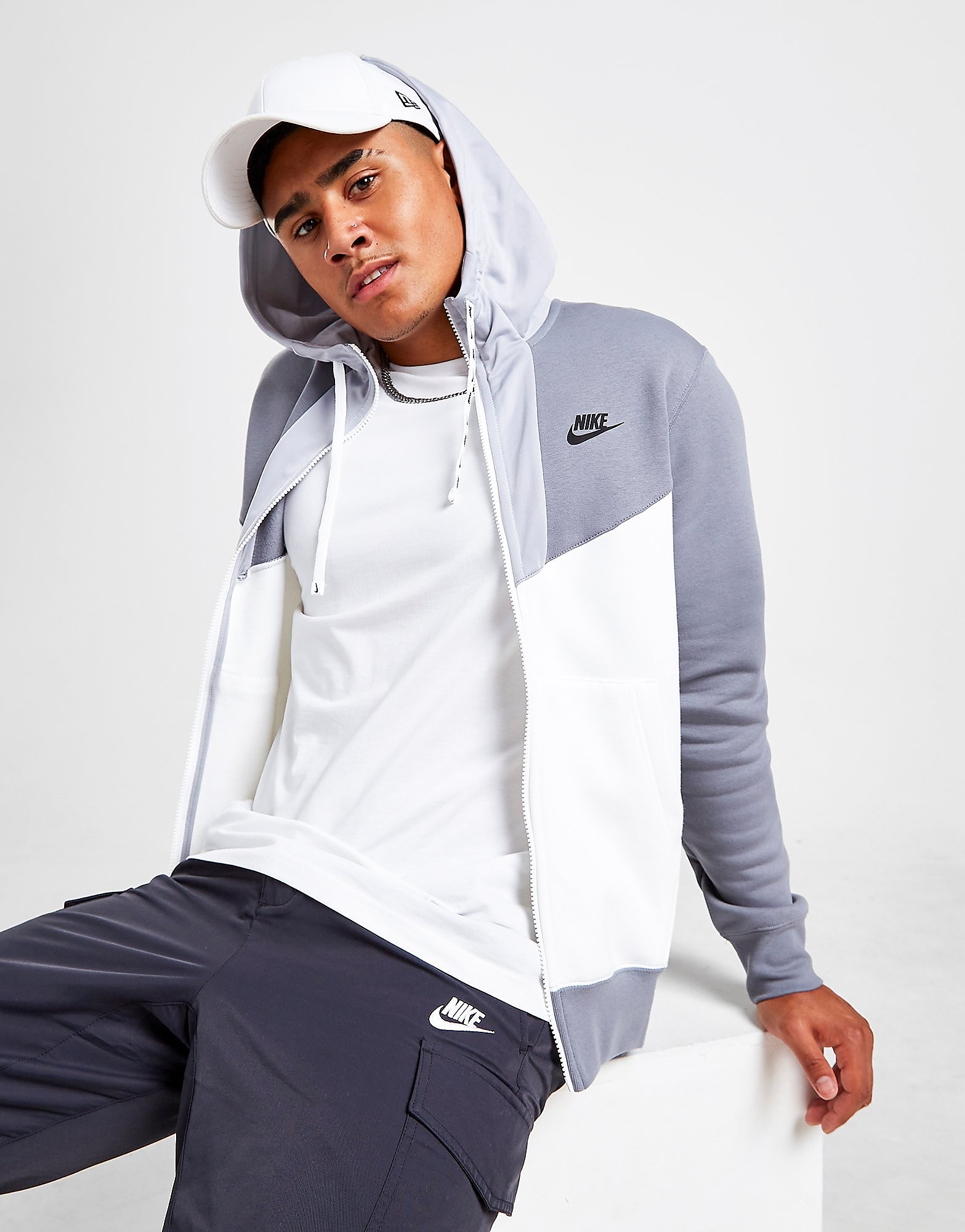 

Nike Hybrid Full Zip Hoodie - Cool Grey/White/Wolf Grey/Black - Mens, Cool Grey/White/Wolf Grey/Black