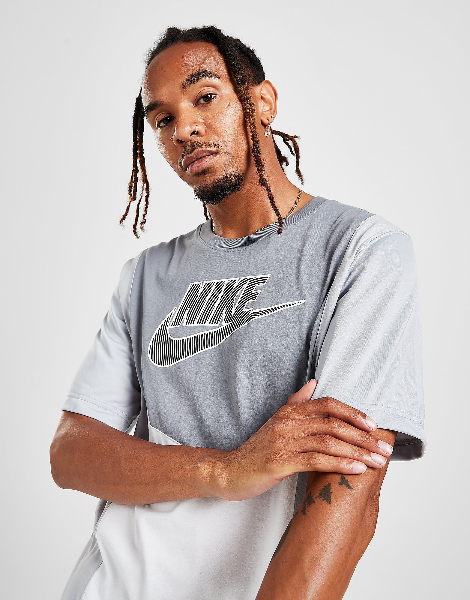 

Nike Hybrid T-Shirt - Only at JD - Cool Grey/White/Wolf Grey - Mens, Cool Grey/White/Wolf Grey