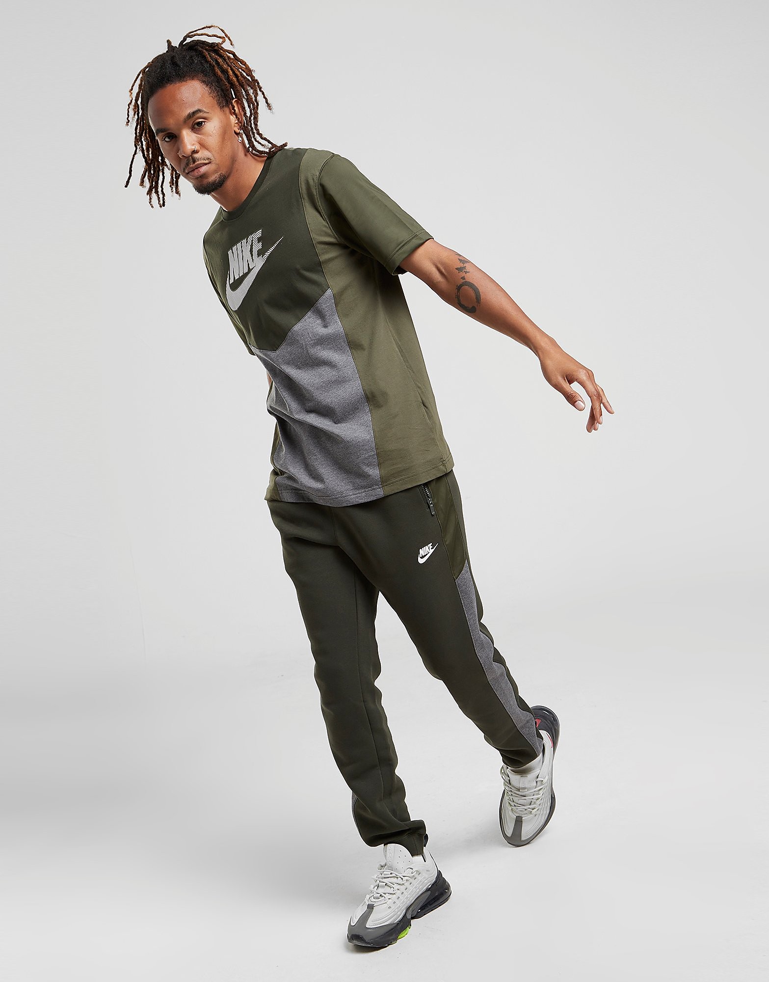 

Nike Hybrid Joggers - Sequoia/Cargo Khaki/Charcoal Heather/White - Mens, Sequoia/Cargo Khaki/Charcoal Heather/White