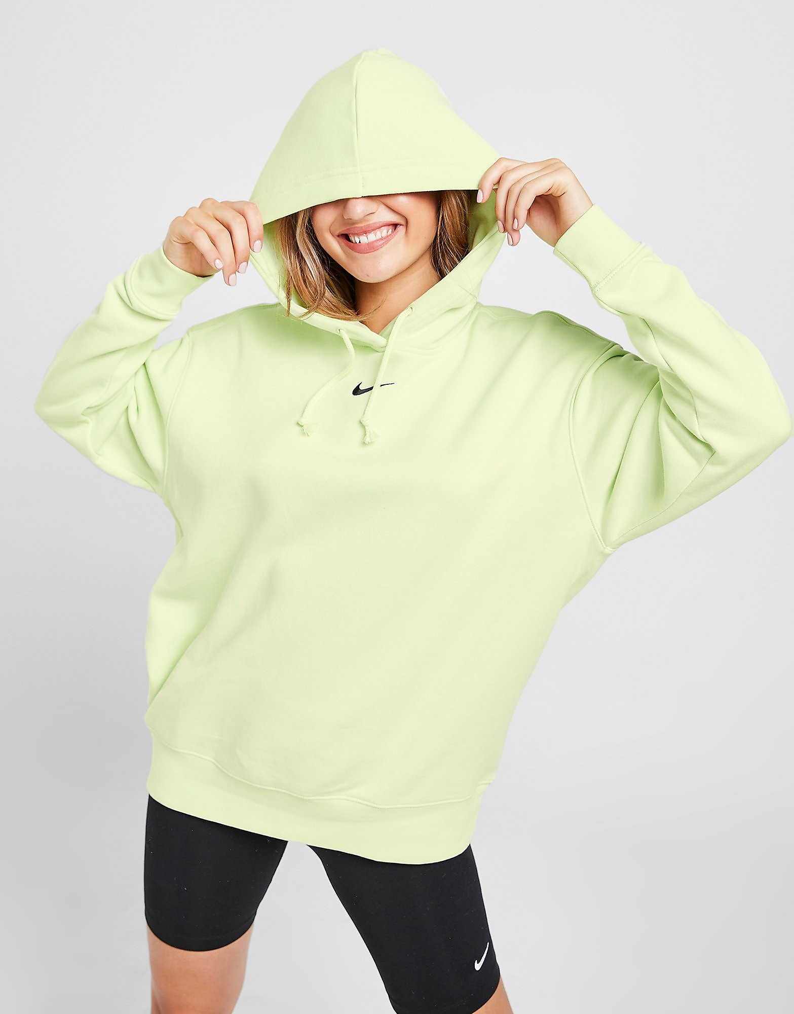

Nike Sportswear Oversized Fleece Hoodie - Lime Ice/Black - Womens, Lime Ice/Black