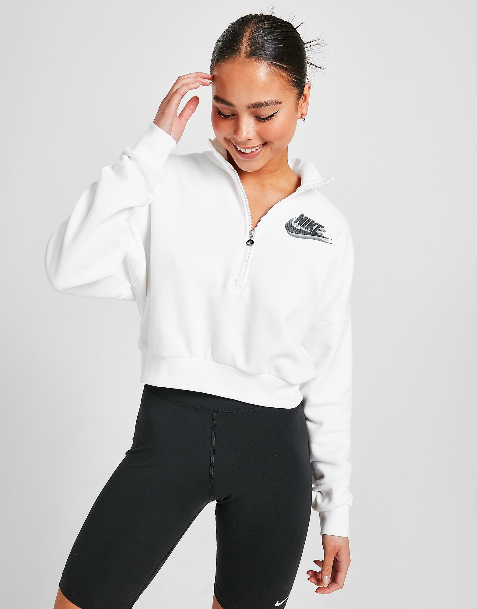 

Nike Double Futura 1/4 Zip Top - Only at JD - White - Womens, White