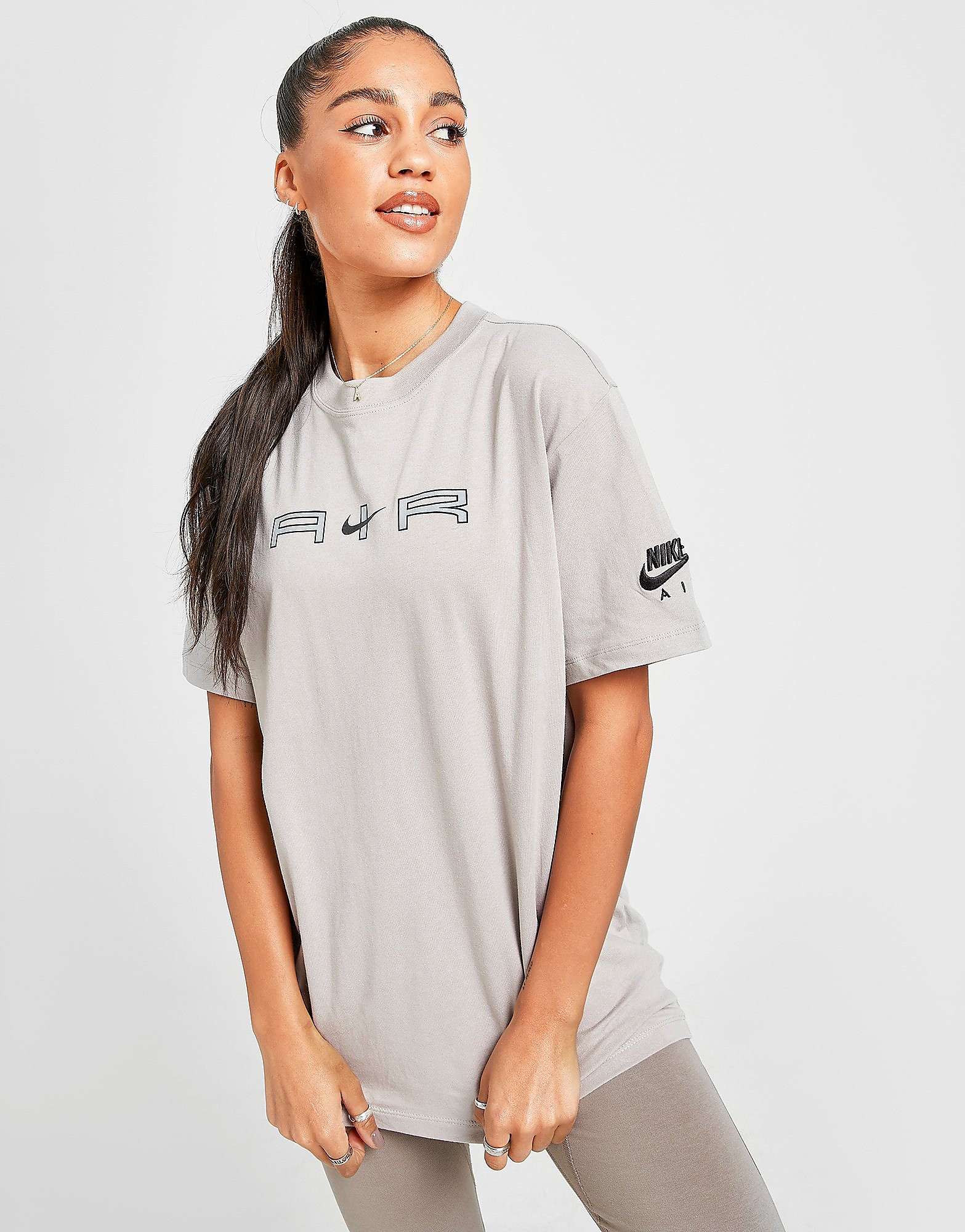 

Nike Air Graphic Boyfriend T-Shirt - College Grey/Black - Womens, College Grey/Black