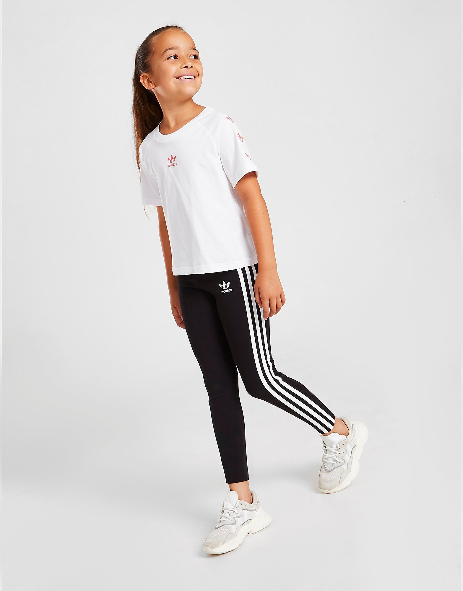 

adidas Originals Girls' 3-Stripes Leggings Children - Black / White - Kids, Black / White