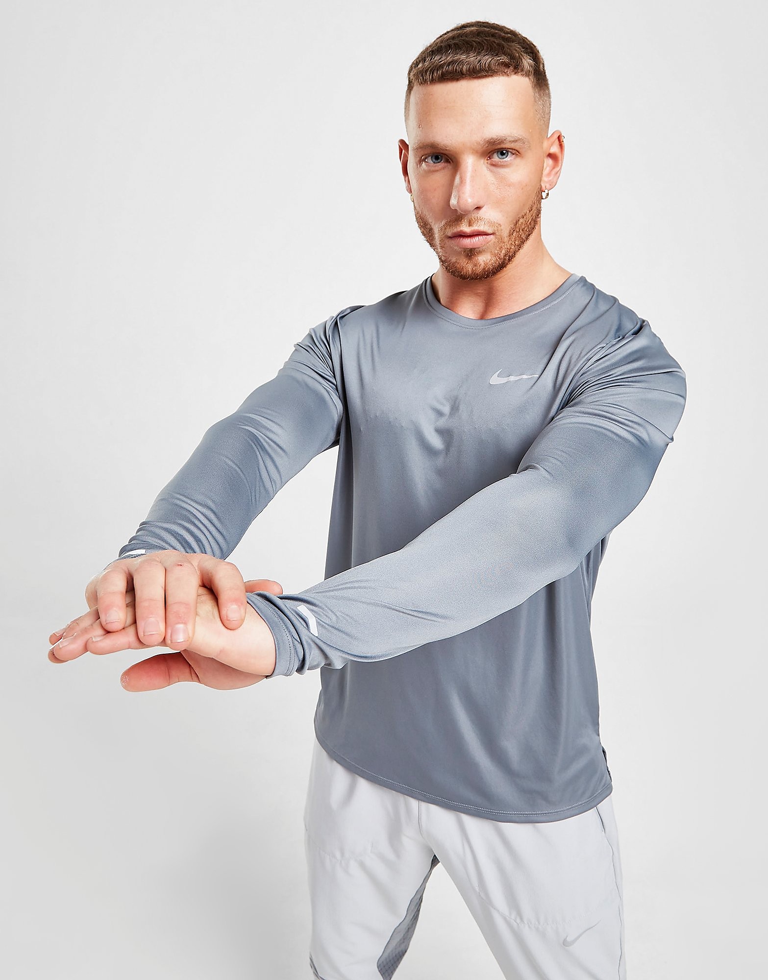 

Nike Miler Long Sleeve T-Shirt - Smoke Grey - Mens, Smoke Grey