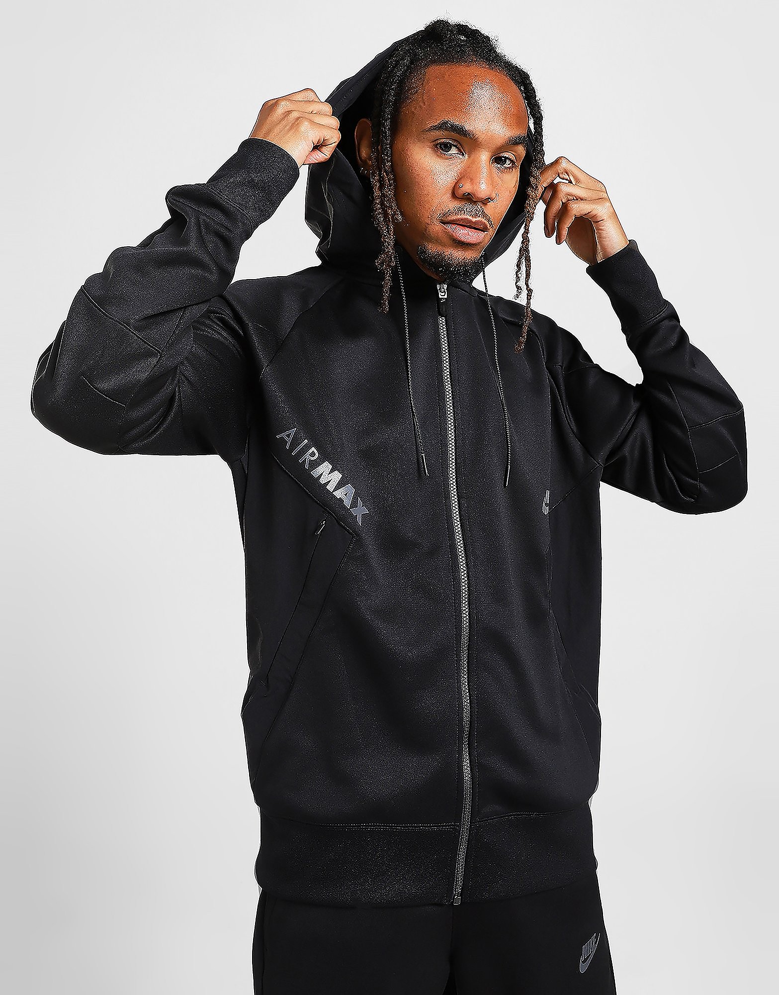 

Nike Air Max Poly Knit Full Zip Hoodie - Black/Black/Black - Mens, Black/Black/Black