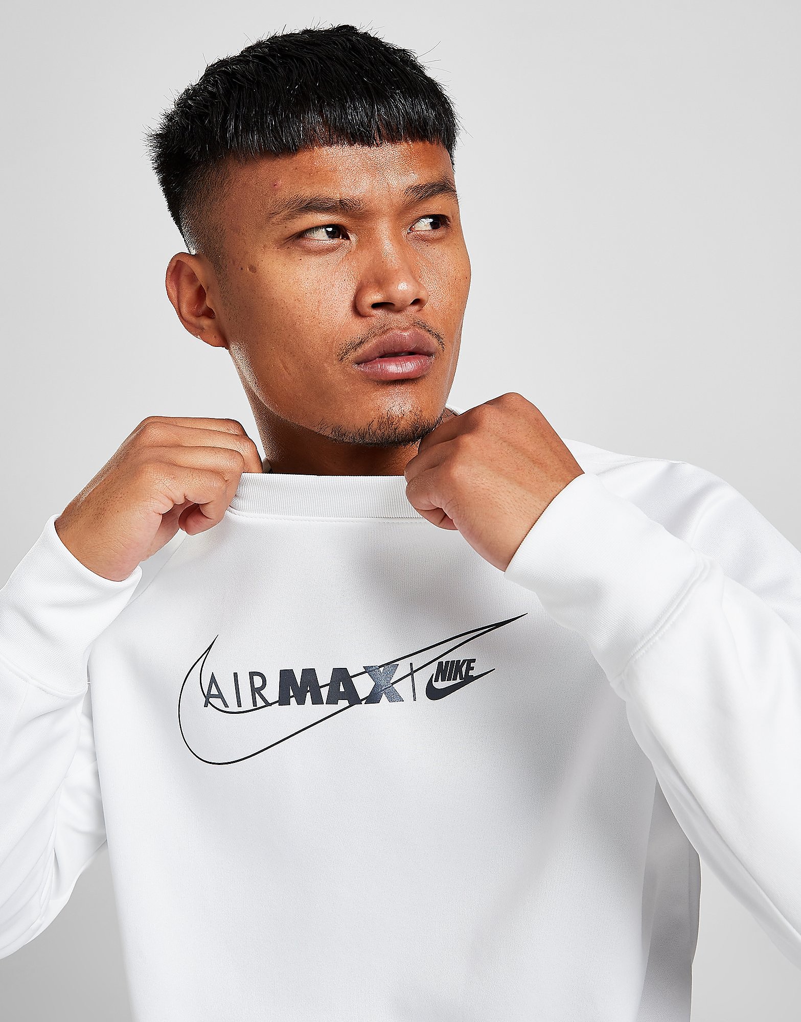 

Nike Air Max Poly Crew Sweatshirt - White/Vast Grey/Vast Grey - Mens, White/Vast Grey/Vast Grey