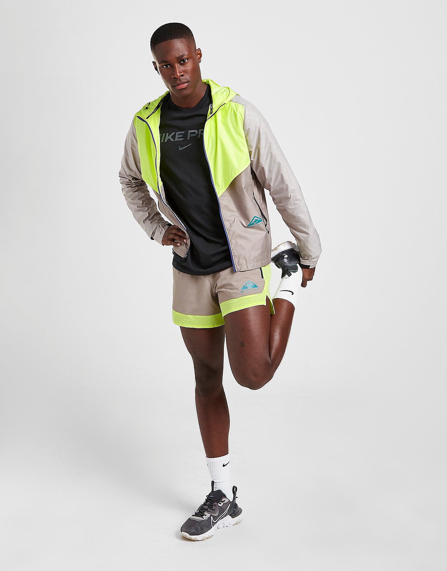 Nike Flex Trail Shorts - Light Lemon Twist/Moon Fossil/Bright Spruce - Mens, Light Lemon Twist/Moon Fossil/Bright Spruce