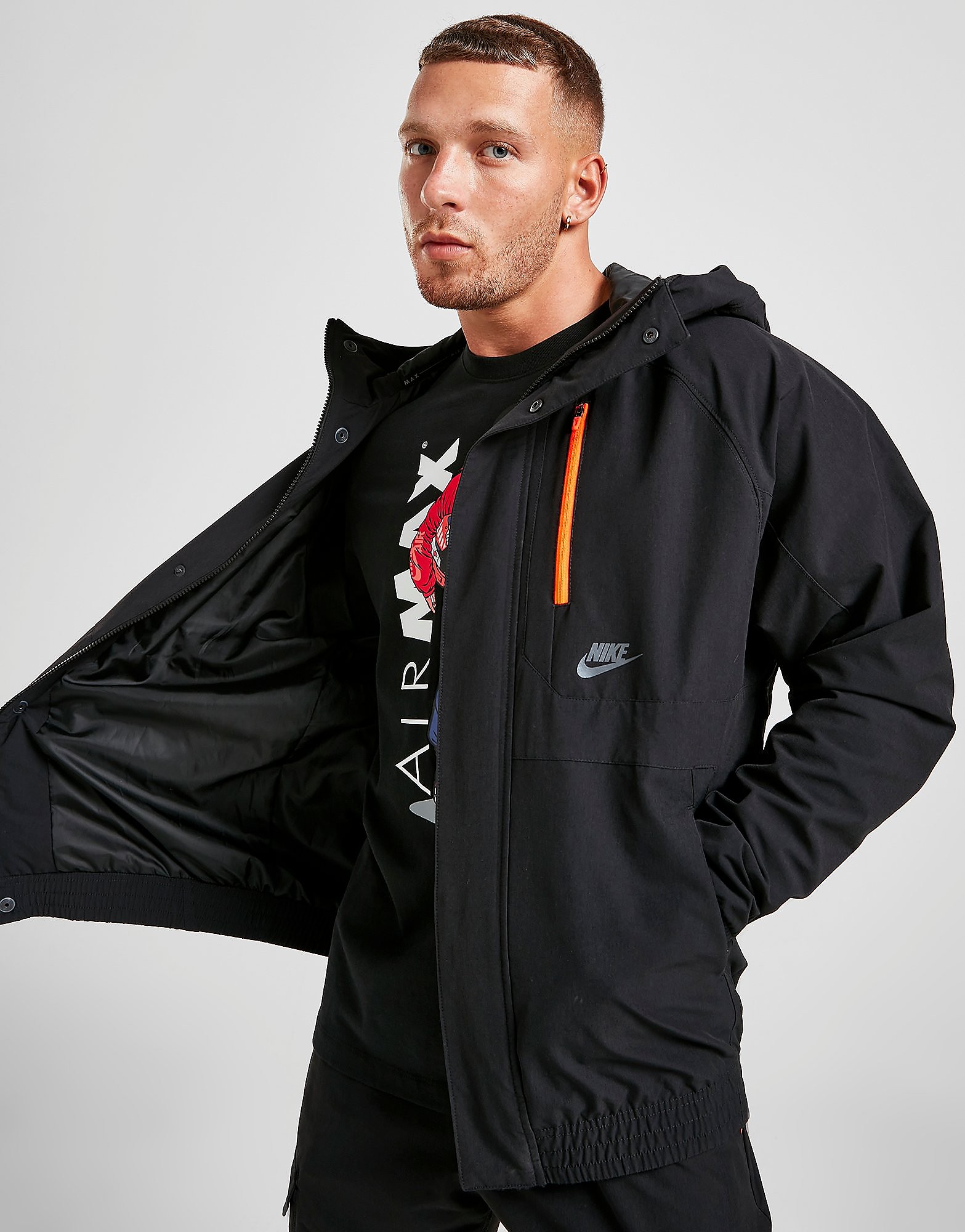 

Nike Air Max Lightweight Jacket - Black/Black/Black/Total Orange - Mens, Black/Black/Black/Total Orange