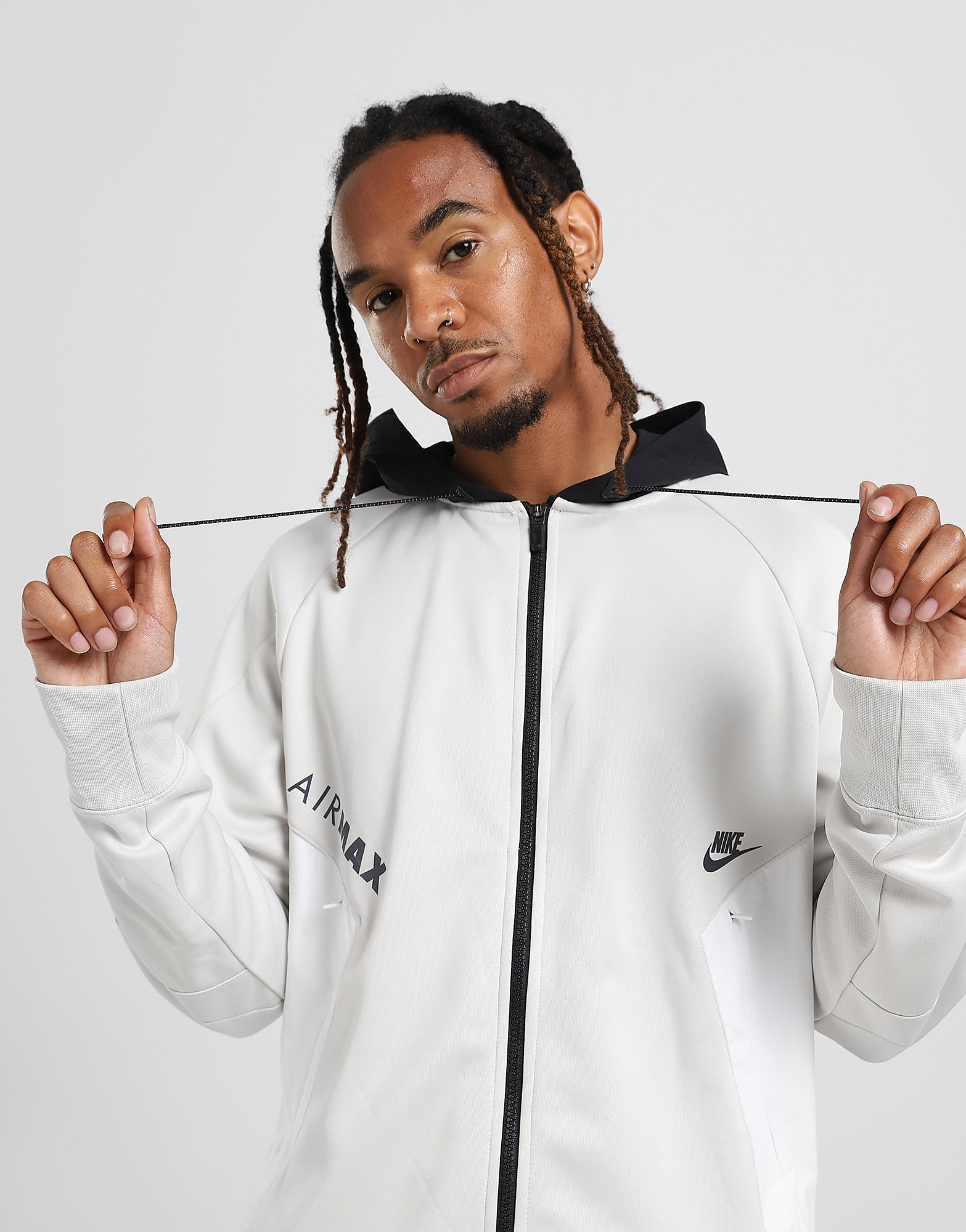 

Nike Air Max Poly Knit Full Zip Hoodie - Light Bone/Summit White/Black - Mens, Light Bone/Summit White/Black