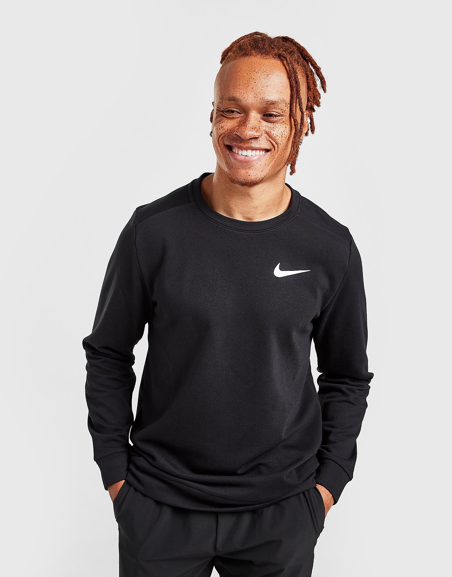 

Nike Dri-FIT Crew Sweatshirt - Black/White - Mens, Black/White
