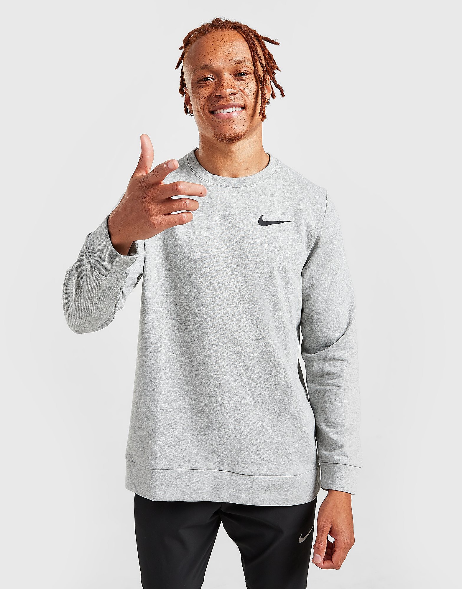 

Nike Dri-FIT Crew Sweatshirt - Dark Grey/Black - Mens, Dark Grey/Black