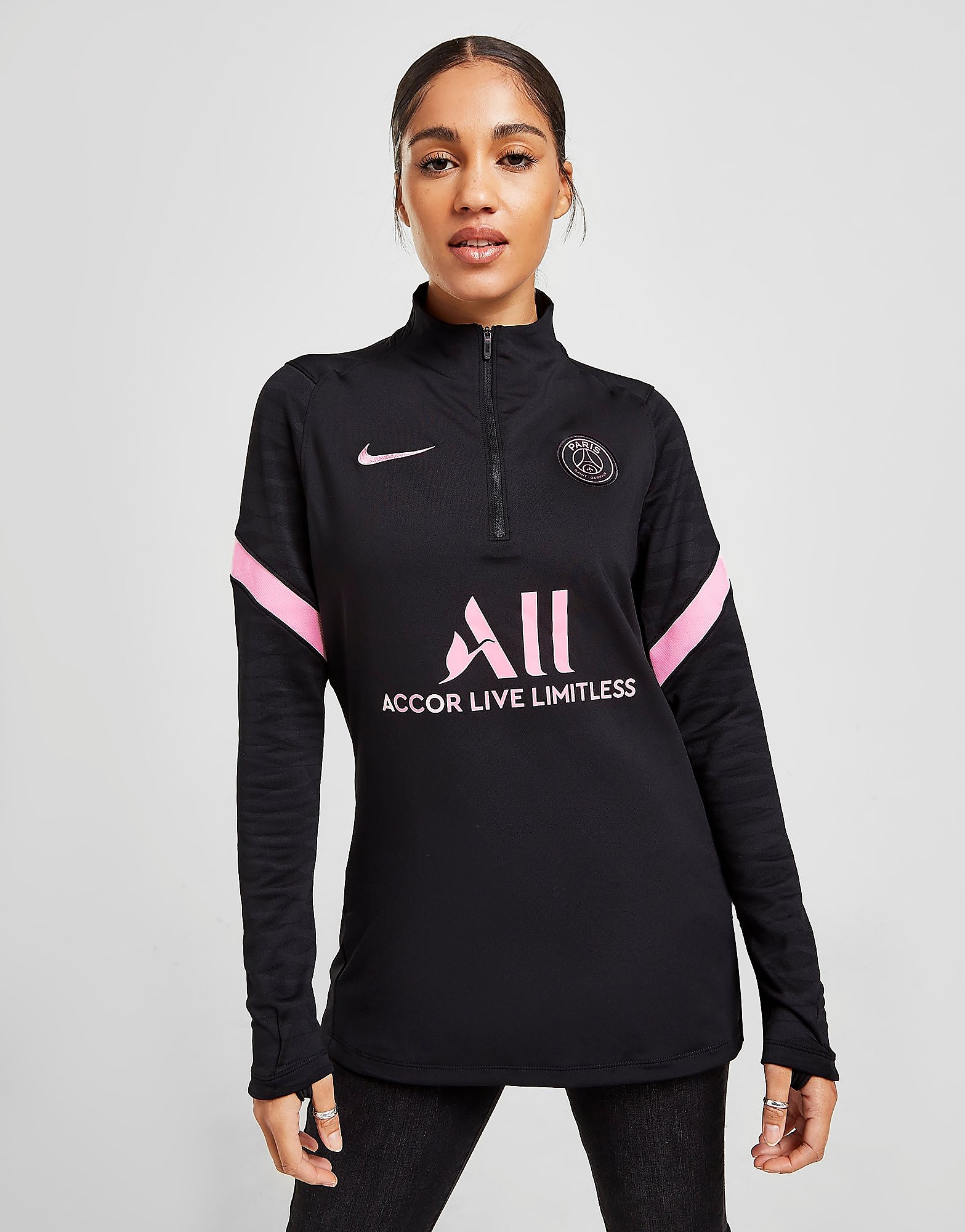 

Jordan x Paris Saint Germain Strike Drill Top - Black/Black/Arctic Punch/Arctic Punch - Womens, Black/Black/Arctic Punch/Arctic Punch