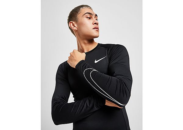 Nike Nike Pro Dri-FIT Herentop met lange mouwen en strakke pasvorm - Black/White - Heren, Black/White