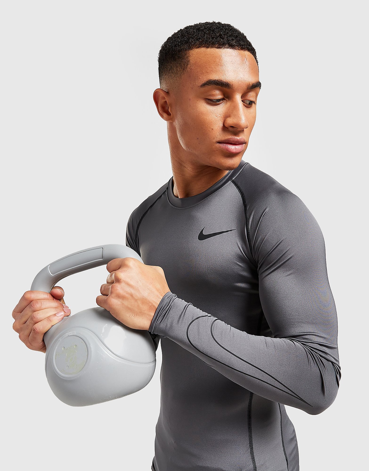 

Nike Pro Long Sleeve Top - Iron Grey/Black/Black - Mens, Iron Grey/Black/Black
