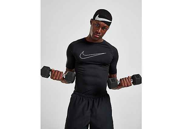 Nike Nike Pro Dri-FIT Herentop met korte mouwen en strakke pasvorm - Black/White - Heren, Black/White
