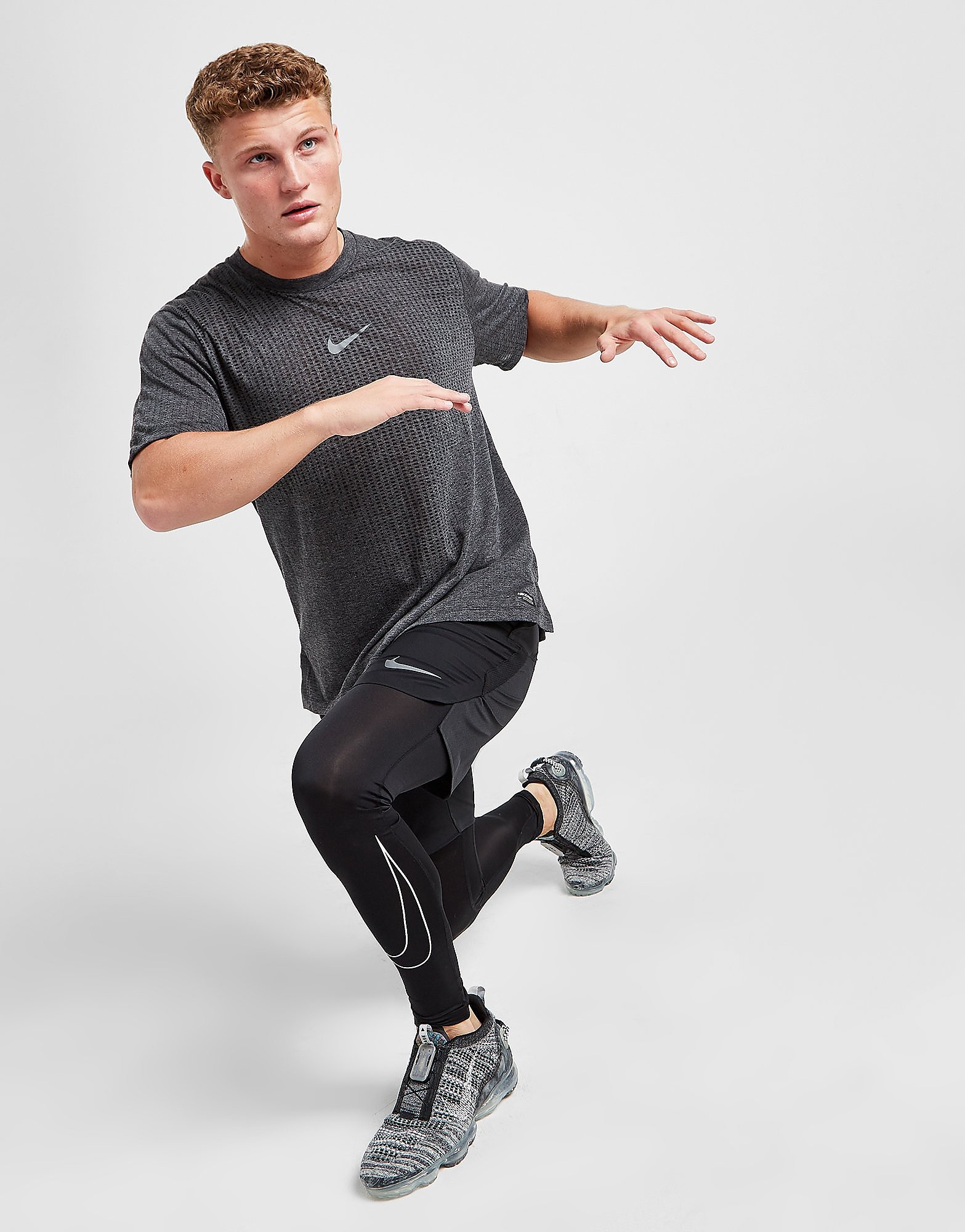 Nike Pro Tights - Black/White - Mens, Black/White