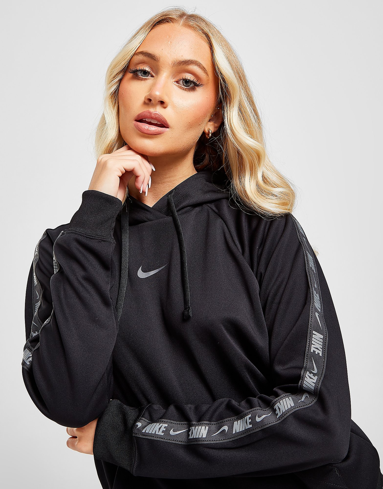 

Nike Poly Knit Tape Overhead Hoodie - Black - Womens, Black