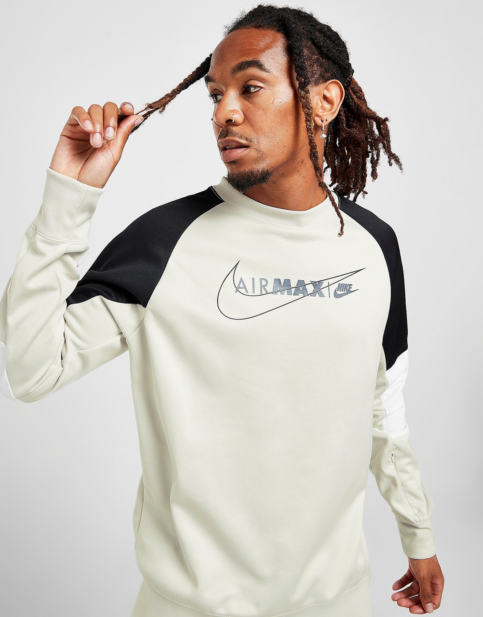 

Nike Air Max Crew Sweatshirt - Light Bone/Summit White/Black - Mens, Light Bone/Summit White/Black