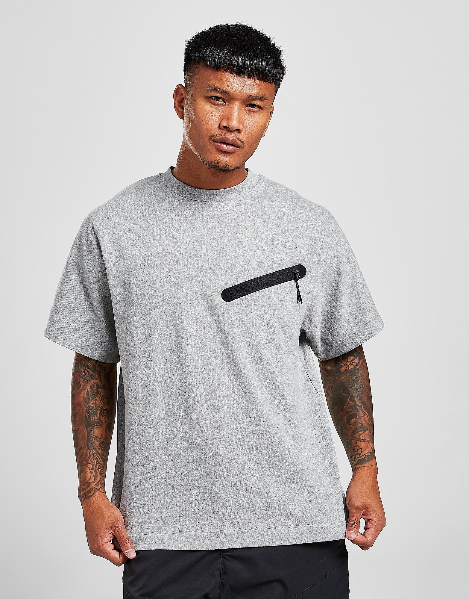 

Nike Tech Short Sleeve T-Shirt - Dark Grey/Black - Mens, Dark Grey/Black