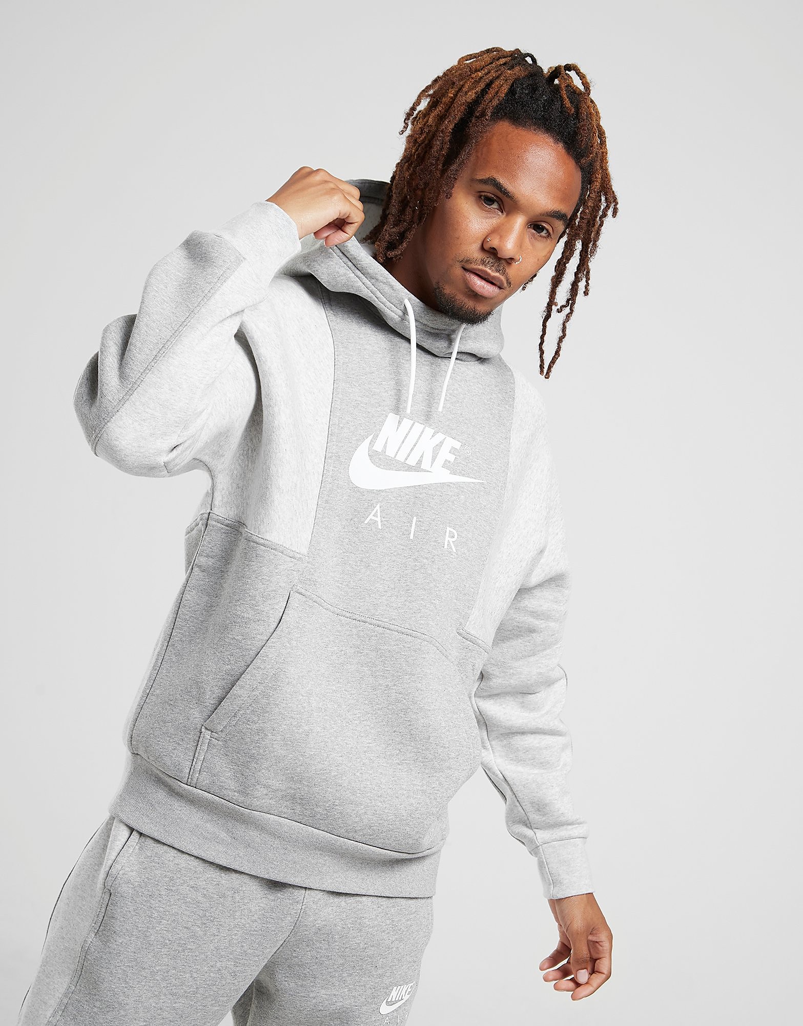 

Nike Air Hoodie - Dark Grey Heather/Grey Heather/White - Mens, Dark Grey Heather/Grey Heather/White