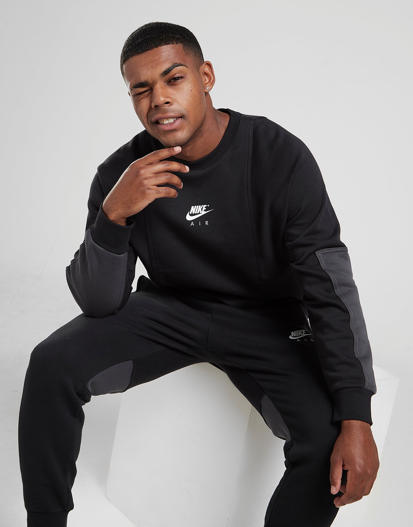 

Nike Air Crew Sweatshirt - Black/Anthracite/White - Mens, Black/Anthracite/White