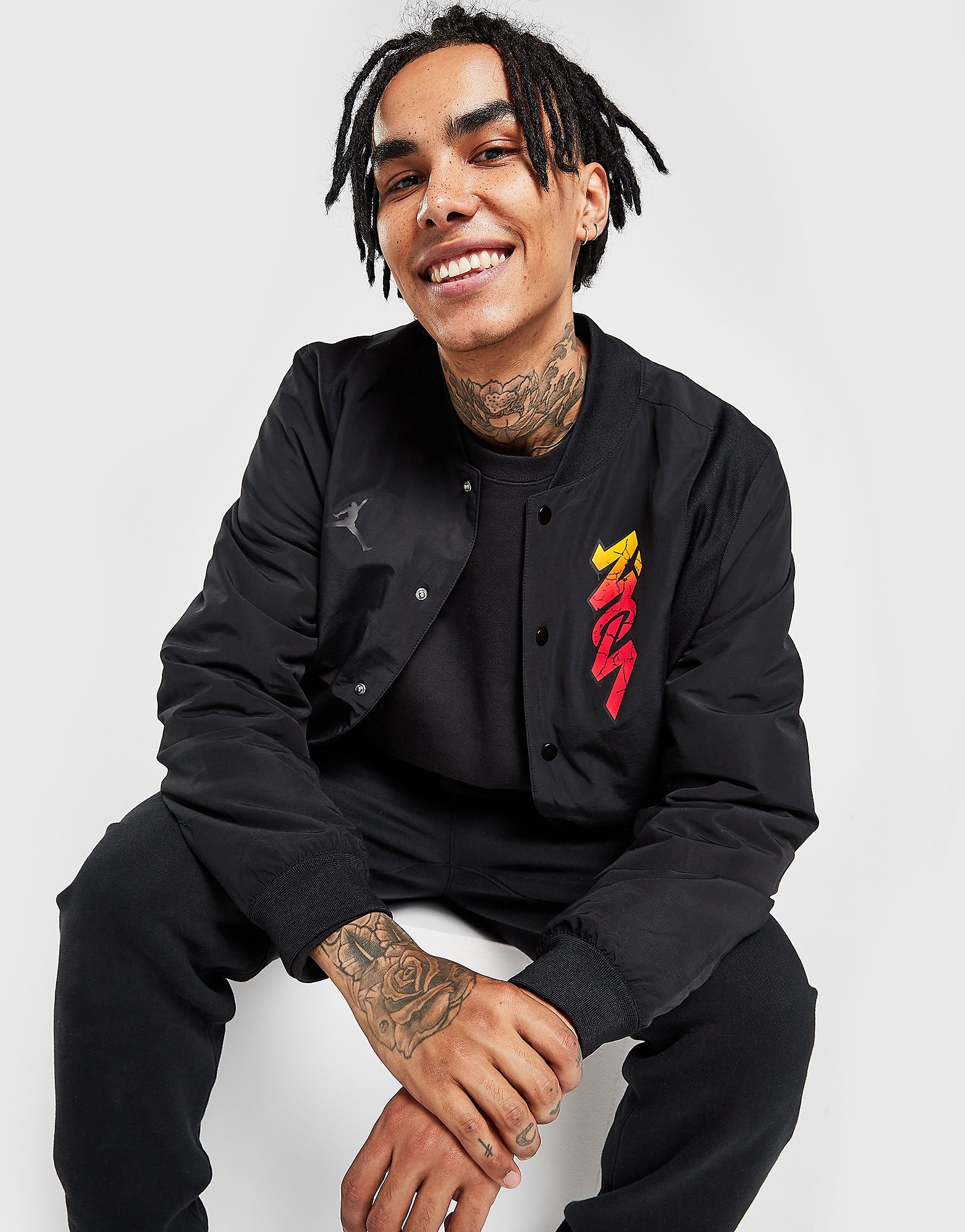 

Jordan Zion Flight Jacket - Black/Black/Black - Mens, Black/Black/Black