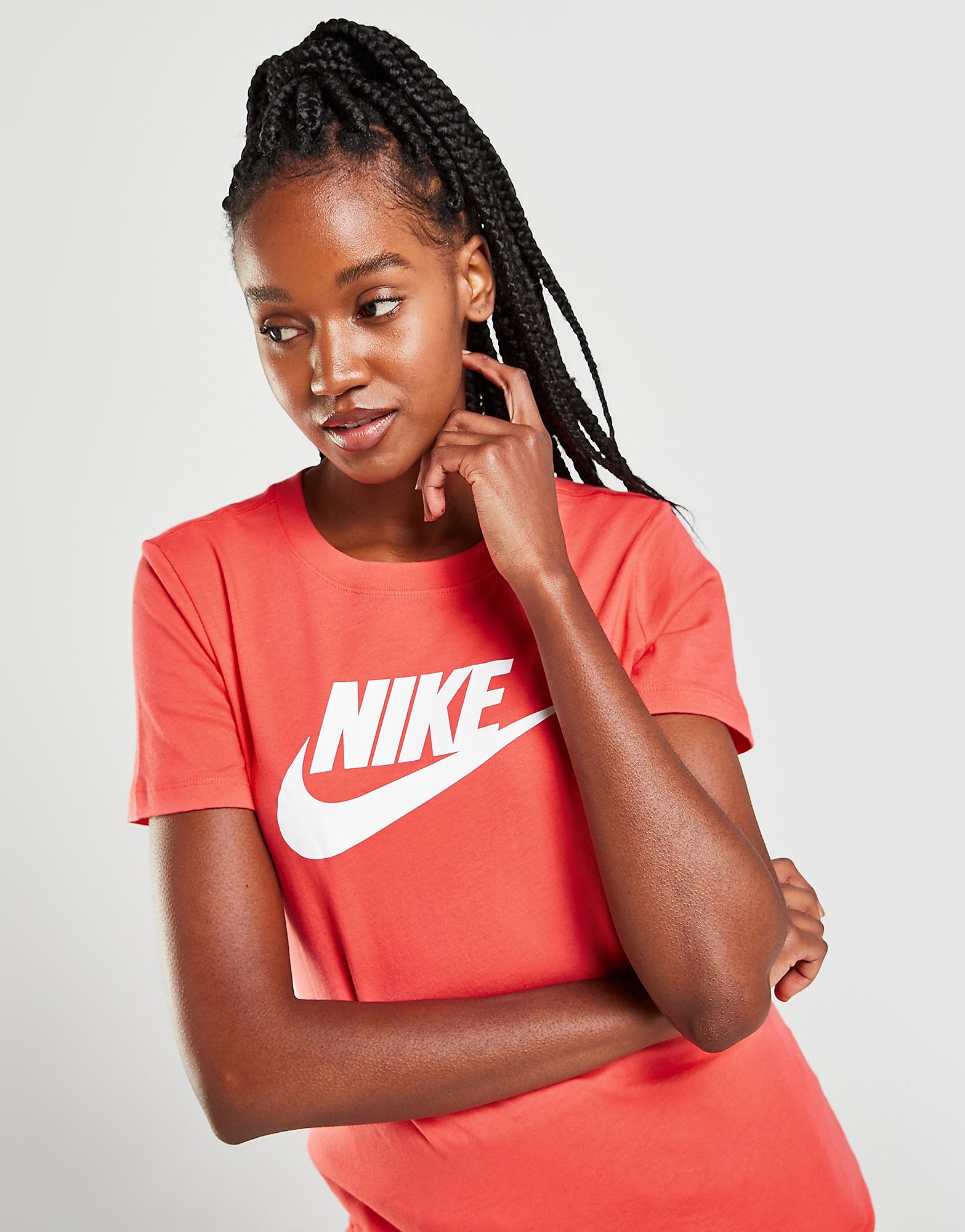 

Nike Essential Futura Short Sleeve T-Shirt - Magic Ember/White - Womens, Magic Ember/White