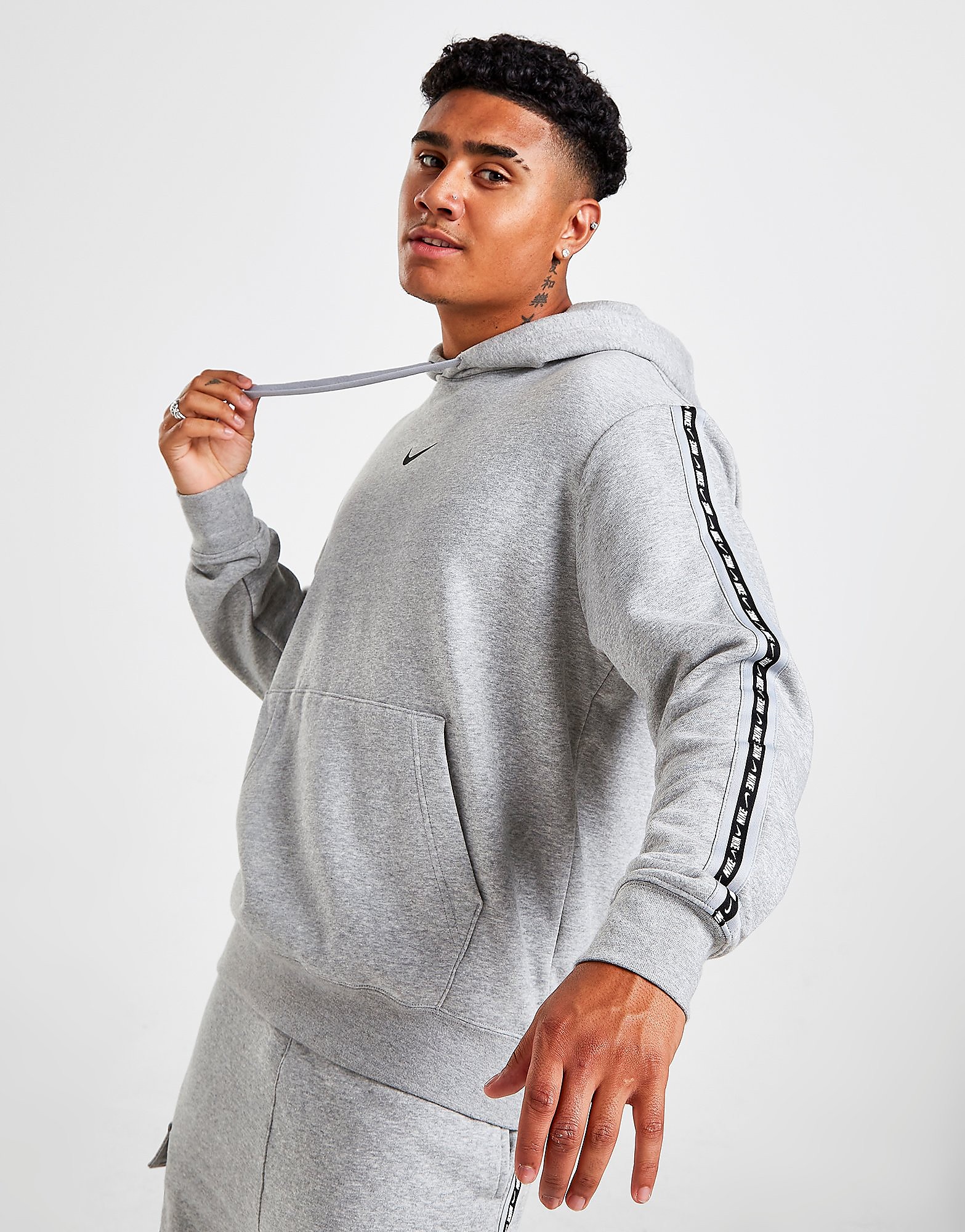 

Nike Tape Hoodie - Dark Grey/Black - Mens, Dark Grey/Black