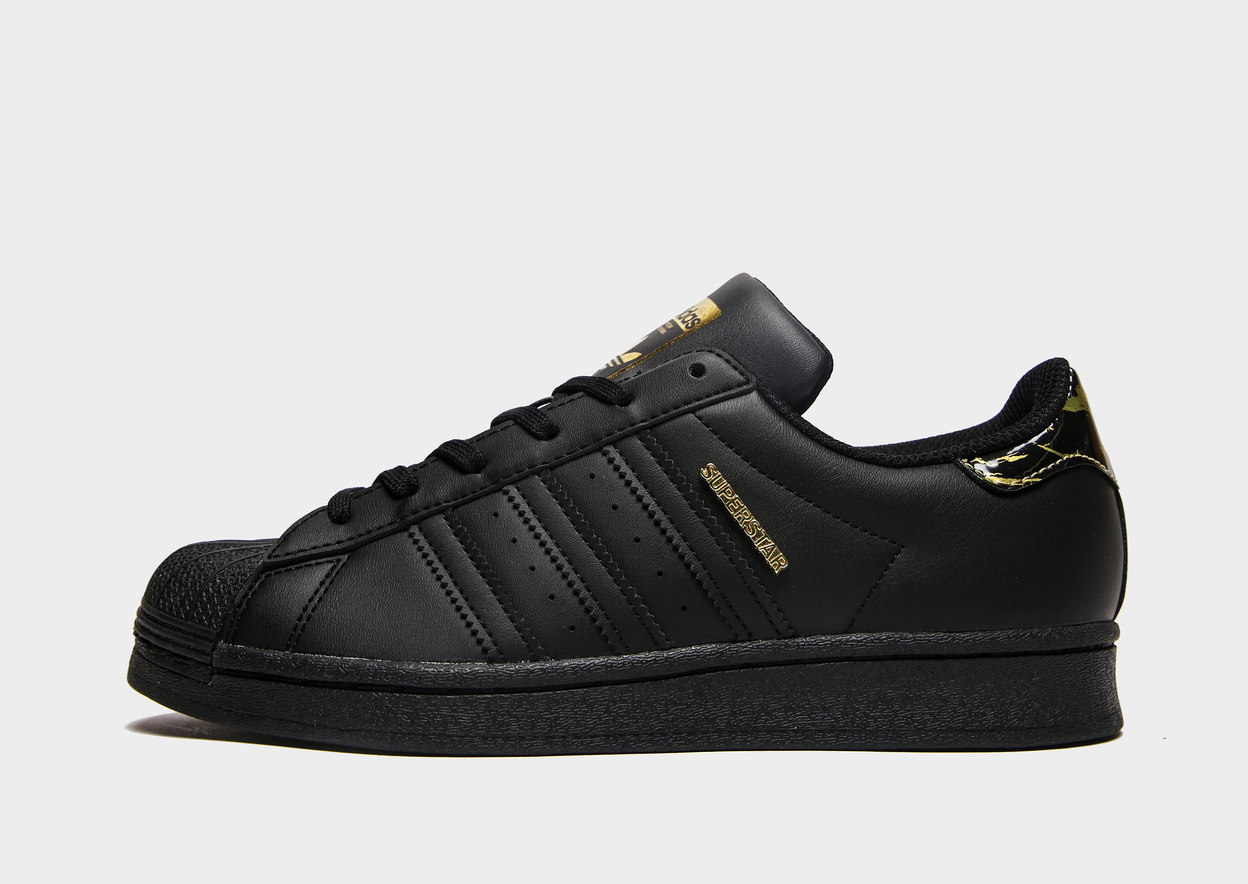 

adidas Originals Superstar Junior - Core Black / Core Black / Gold Metallic - Kids, Core Black / Core Black / Gold Metallic